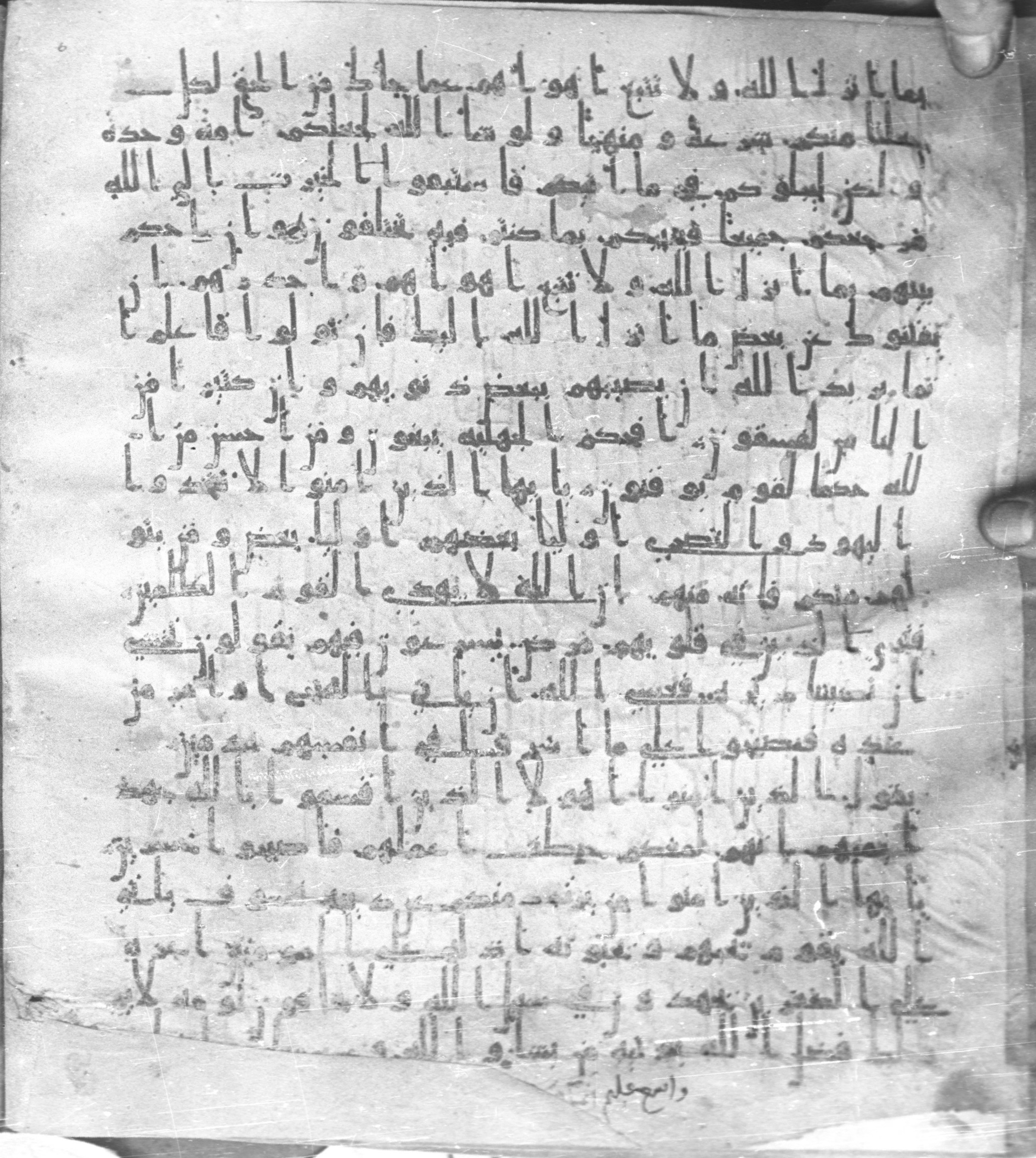 Staatsbibliothek zu Berlin, Ms. or. fol. 4313 (Scan 3), in Ḥiǧāzī (close to type II) script, showing Surah 5:48 from Mid to Late 7th Century AD found in Fustat (Old Cairo), Egypt, currently housed at Staatsbibliothek zu Berlin, Berlin