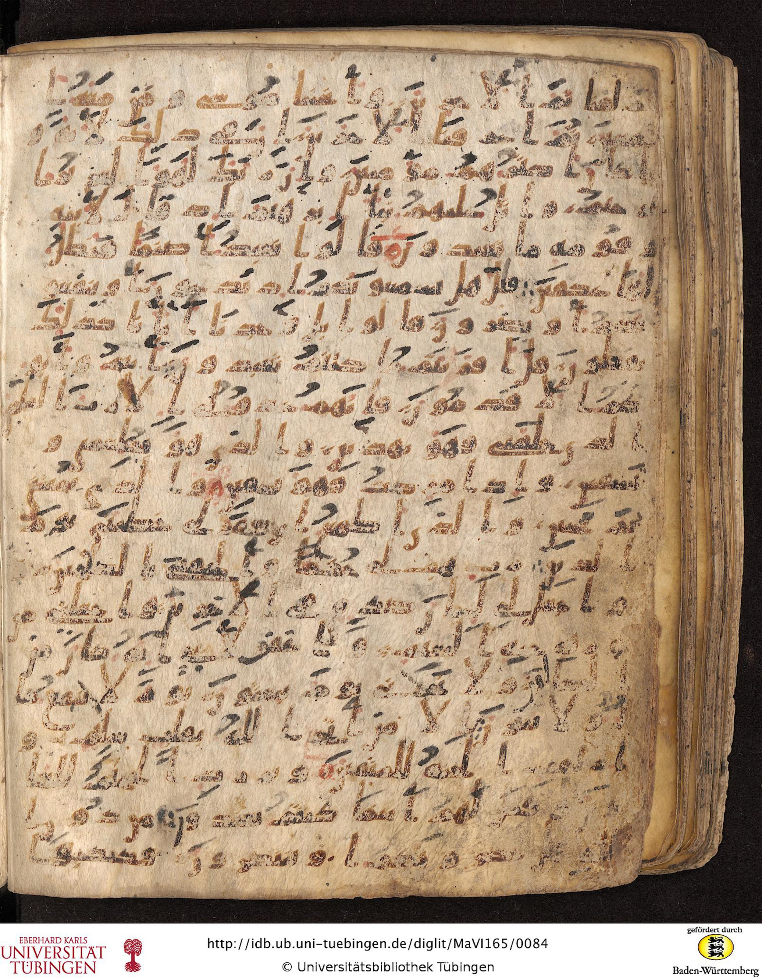 Staatsbibliothek zu Berlin, Ms. or. fol. 4313 (Scan 4), in Ḥiǧāzī (close to type II) script, showing Surah 26:83 from Mid to Late 7th Century AD found in Fustat (Old Cairo), Egypt, currently housed at Staatsbibliothek zu Berlin, Berlin