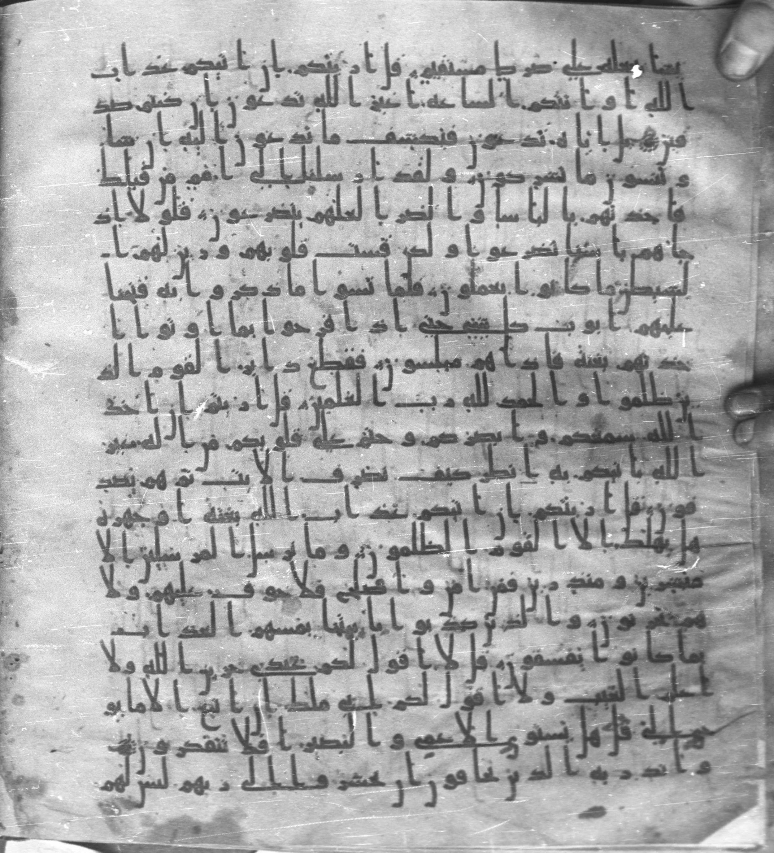 Staatsbibliothek zu Berlin, Ms. or. fol. 4313 (Scan 3), in Ḥiǧāzī (close to type II) script, showing Surah 6:39 from Mid to Late 7th Century AD found in Fustat (Old Cairo), Egypt, currently housed at Staatsbibliothek zu Berlin, Berlin