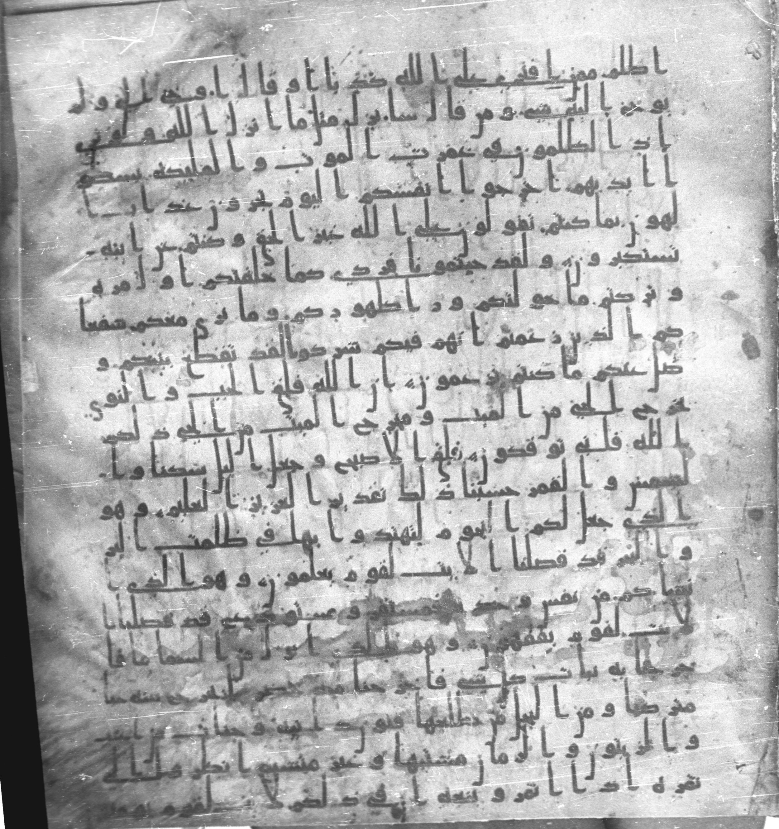 Staatsbibliothek zu Berlin, Ms. or. fol. 4313 (Scan 2), in Ḥiǧāzī (close to type II) script, showing Surah 6:95 from Mid to Late 7th Century AD found in Fustat (Old Cairo), Egypt, currently housed at Staatsbibliothek zu Berlin, Berlin