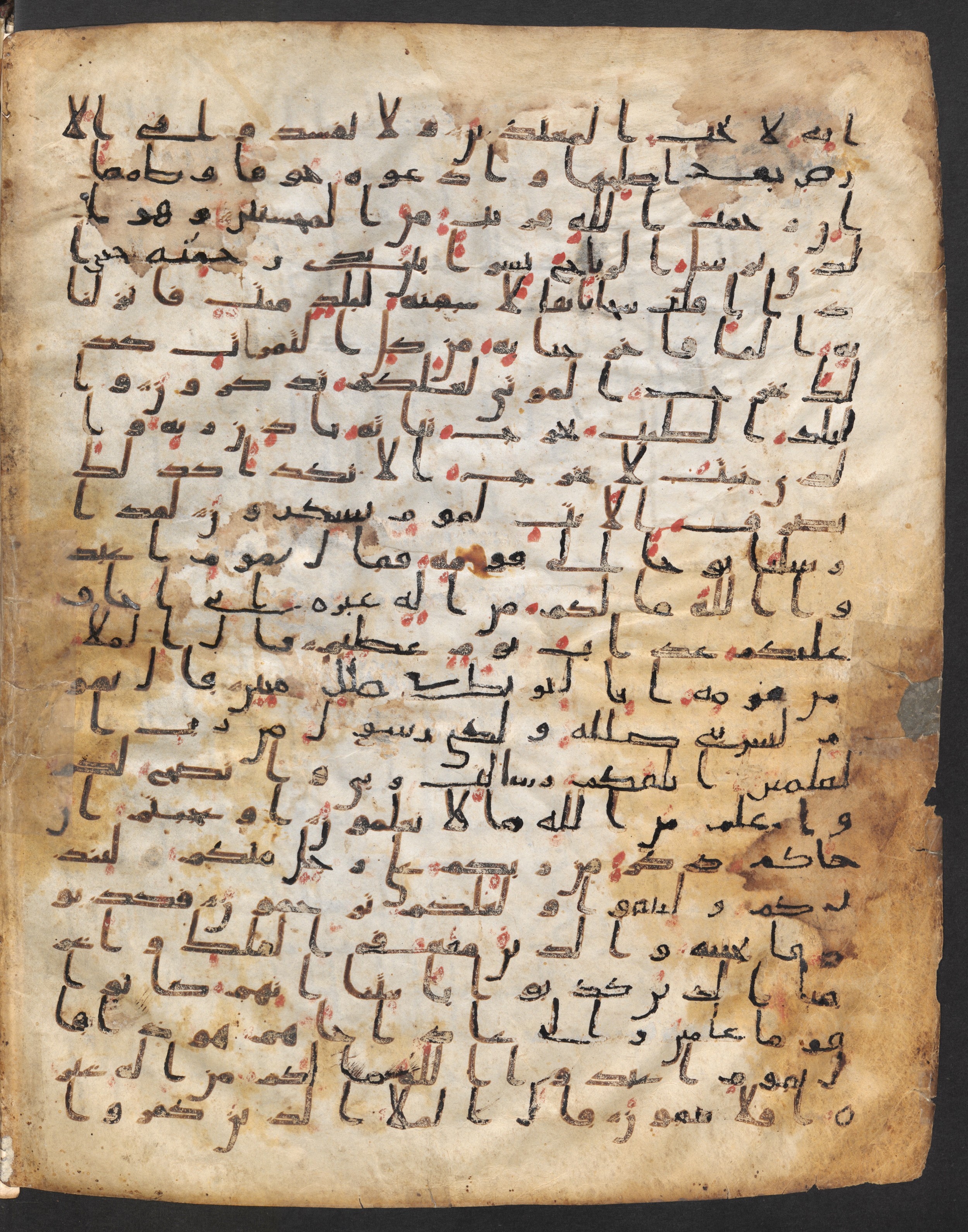 Staatsbibliothek zu Berlin, Ms. or. fol. 4313 (Scan 4), in Ḥiǧāzī (close to type II) script, showing Surah 7:65 from Mid to Late 7th Century AD found in Fustat (Old Cairo), Egypt, currently housed at Staatsbibliothek zu Berlin, Berlin