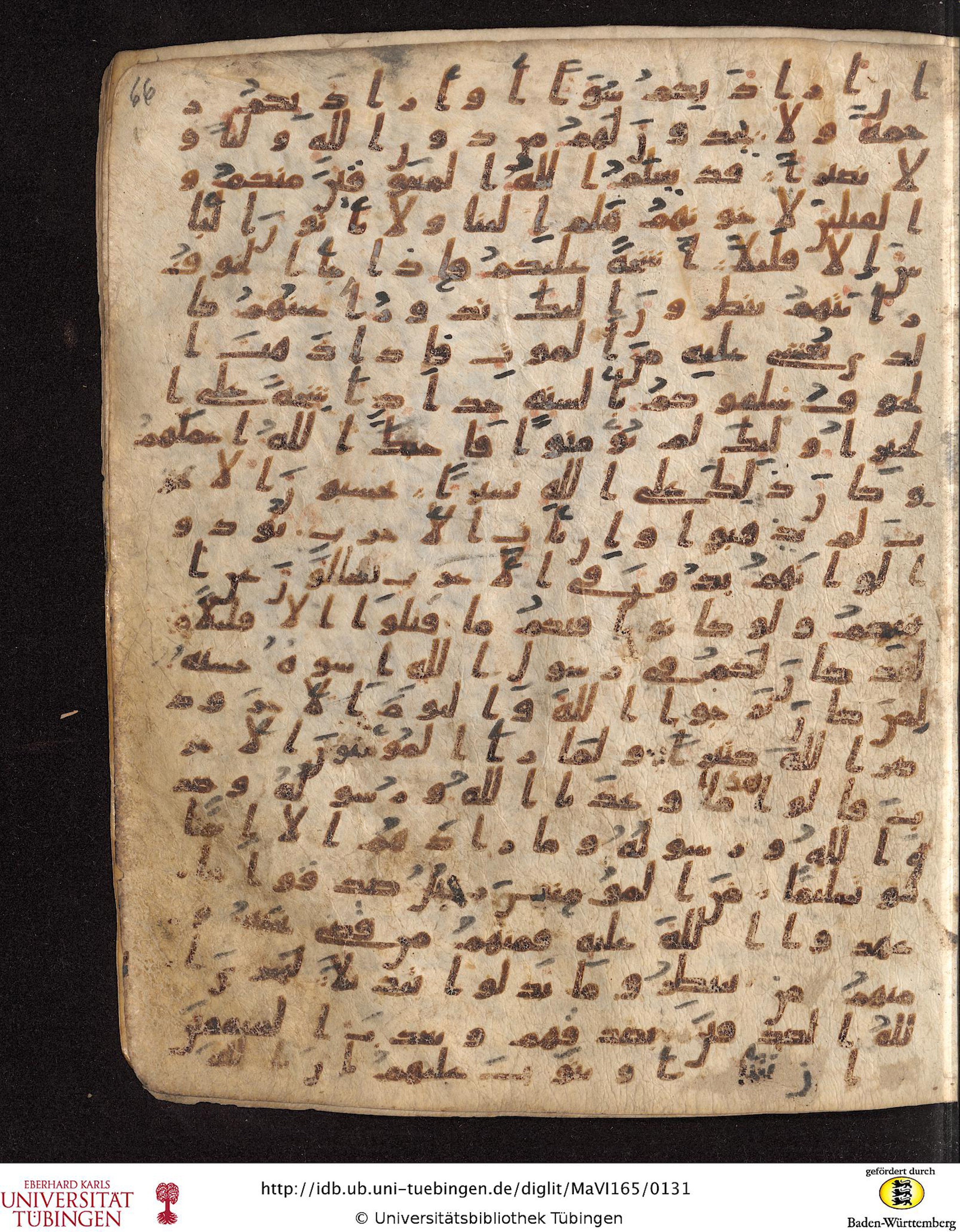 Staatsbibliothek zu Berlin, Ms. or. fol. 4313 (Scan 3), in Ḥiǧāzī (close to type II) script, showing Surah 33:22 from Mid to Late 7th Century AD found in Fustat (Old Cairo), Egypt, currently housed at Staatsbibliothek zu Berlin, Berlin