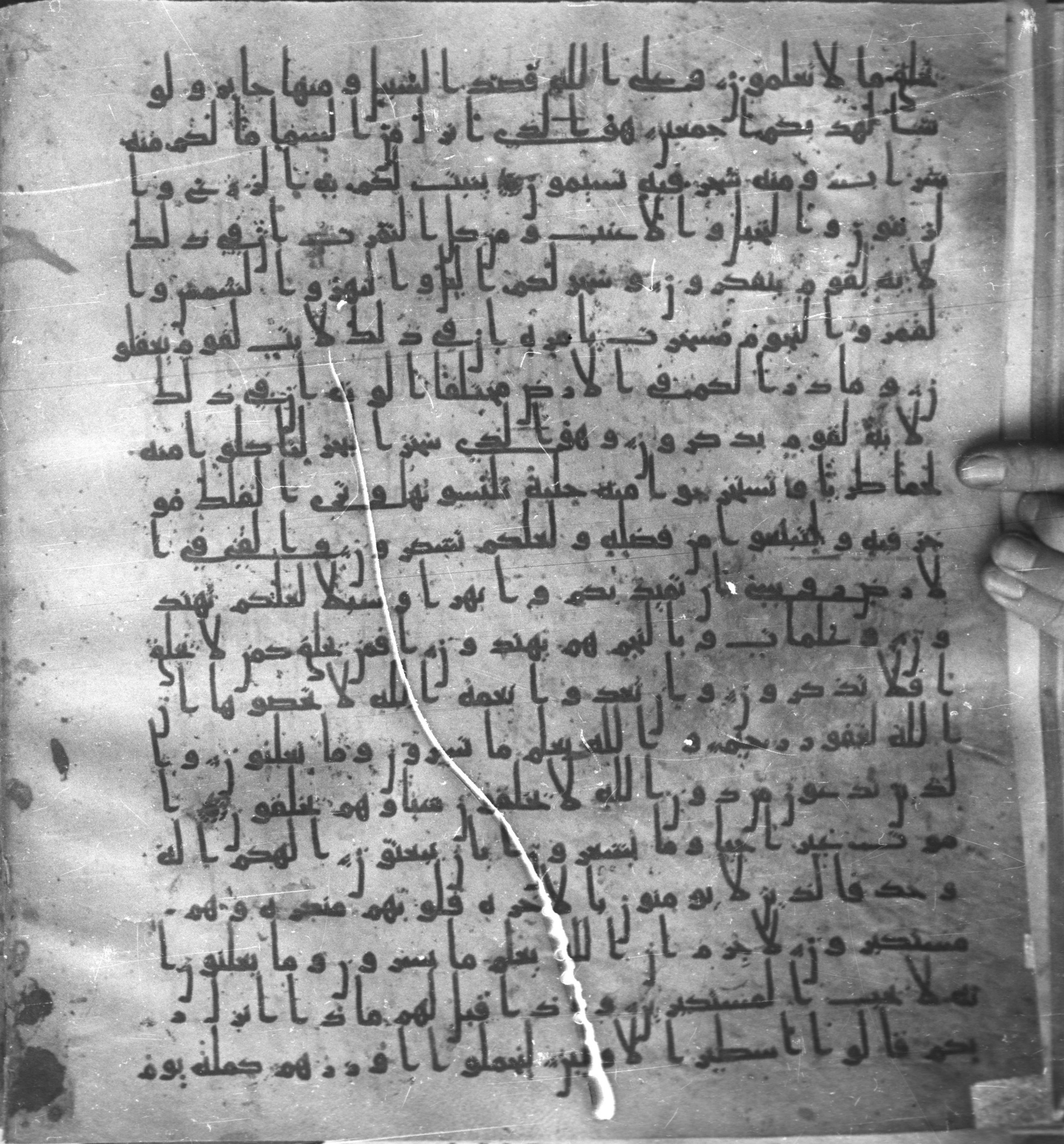 Staatsbibliothek zu Berlin, Ms. or. fol. 4313 (Scan 3), in Ḥiǧāzī (close to type II) script, showing Surah 16:21 from Mid to Late 7th Century AD found in Fustat (Old Cairo), Egypt, currently housed at Staatsbibliothek zu Berlin, Berlin