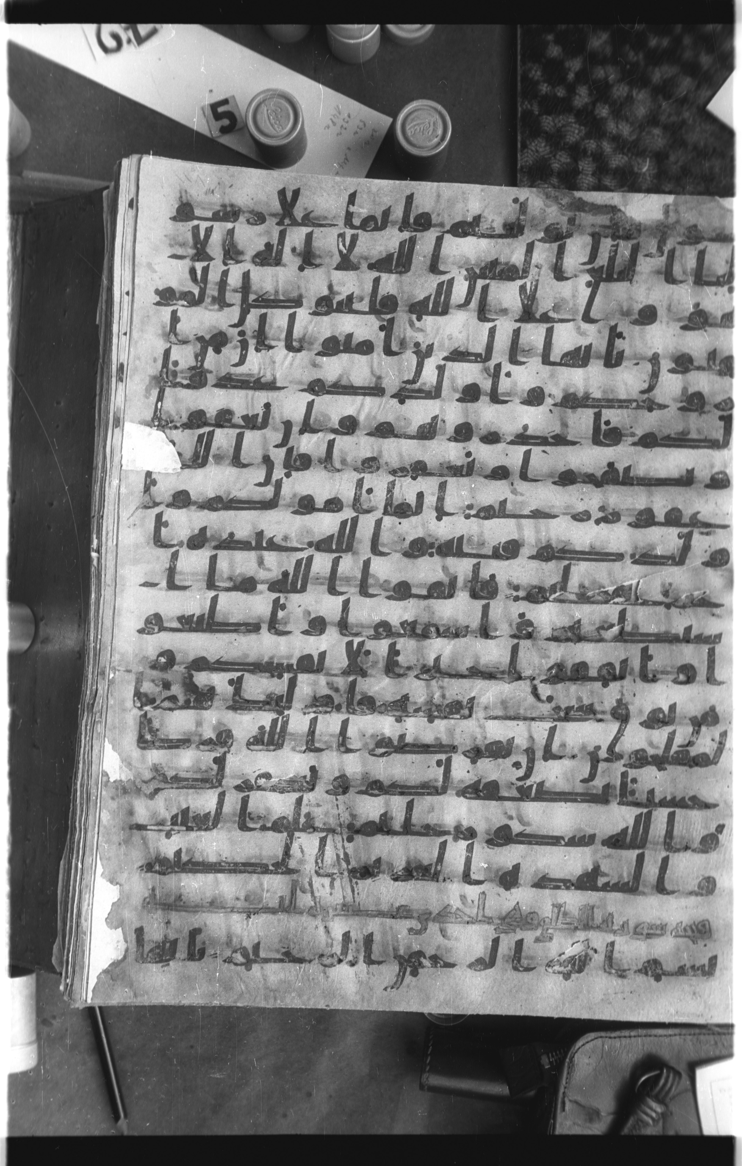 Istanbul, Topkapı Palace Museum, Saray 50385, in Ḥiǧāzī IV script, showing Surah 64:13 from 8th Century AD found in Unknown, currently housed at Topkapı Palace Museum, Istanbul
