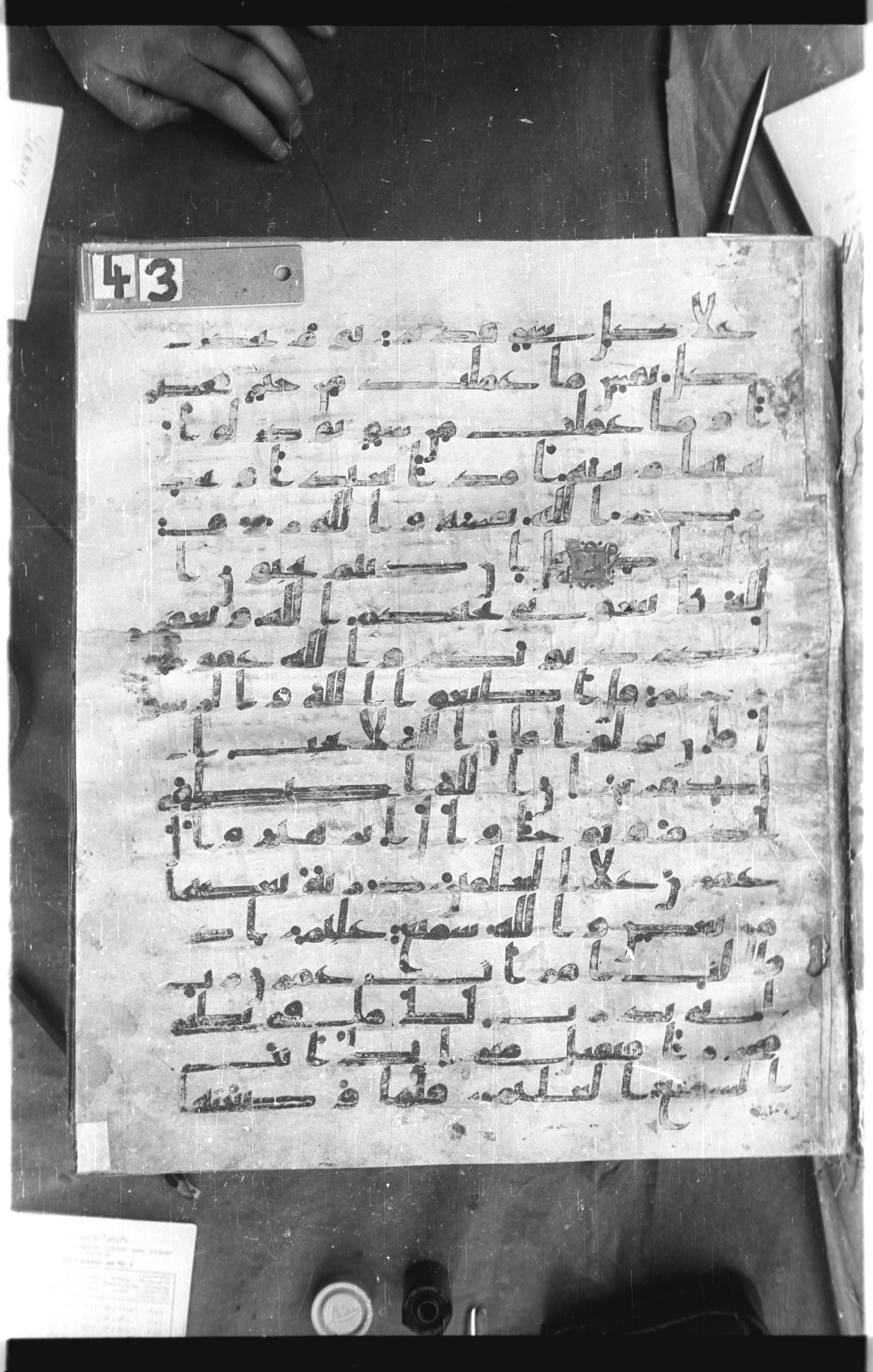 Istanbul, Topkapı Palace Museum, Saray 50385, in Ḥiǧāzī IV script, showing Surah 3:33 from 8th Century AD found in Unknown, currently housed at Topkapı Palace Museum, Istanbul