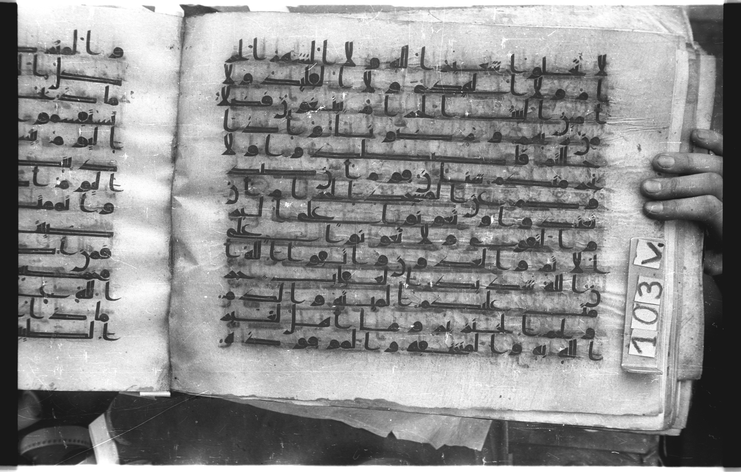 Istanbul, Topkapı Palace Museum, "Saray 50386" (Karatay 42) (Scan 2), in kūfī, type F.I script, showing Surah 5:2 from Mid-8th to Late 9th Century AD found in Unknown provenance, currently housed at Topkapı Palace Museum (Topkapı Sarayı Müzesi), Istanbul, Turkey