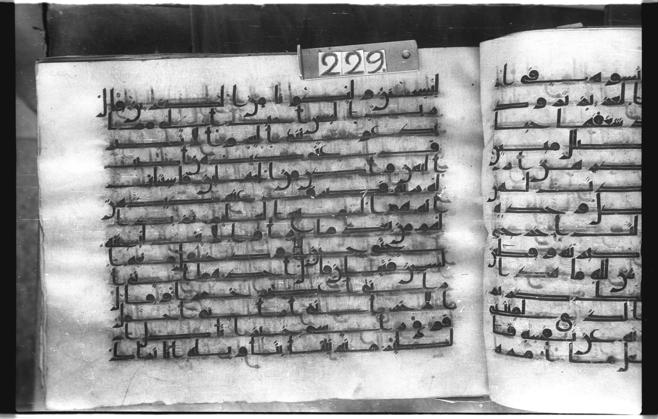 Istanbul, Topkapı Palace Museum, "Saray 50386" (Karatay 42) (Scan 2), in kūfī, type F.I script, showing Surah 12:32 from Mid-8th to Late 9th Century AD found in Unknown provenance, currently housed at Topkapı Palace Museum (Topkapı Sarayı Müzesi), Istanbul, Turkey