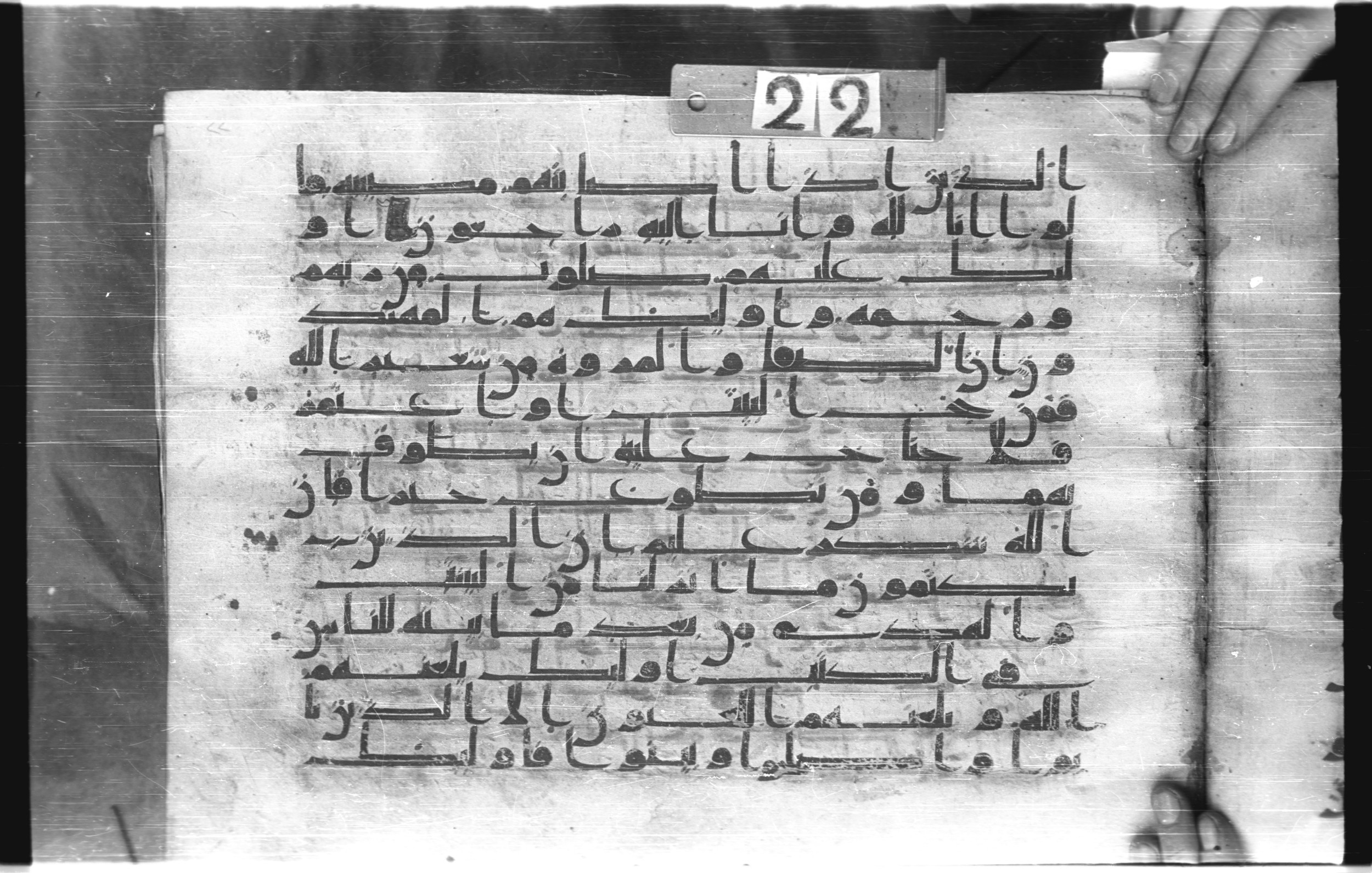 Istanbul, Topkapı Palace Museum, "Saray 50386" (Karatay 42), in kūfī, type F.I script, showing Surah 2:159 from Mid-8th to Late 9th Century AD found in Unknown provenance, currently housed at Topkapı Palace Museum (Topkapı Sarayı Müzesi), Istanbul, Turkey