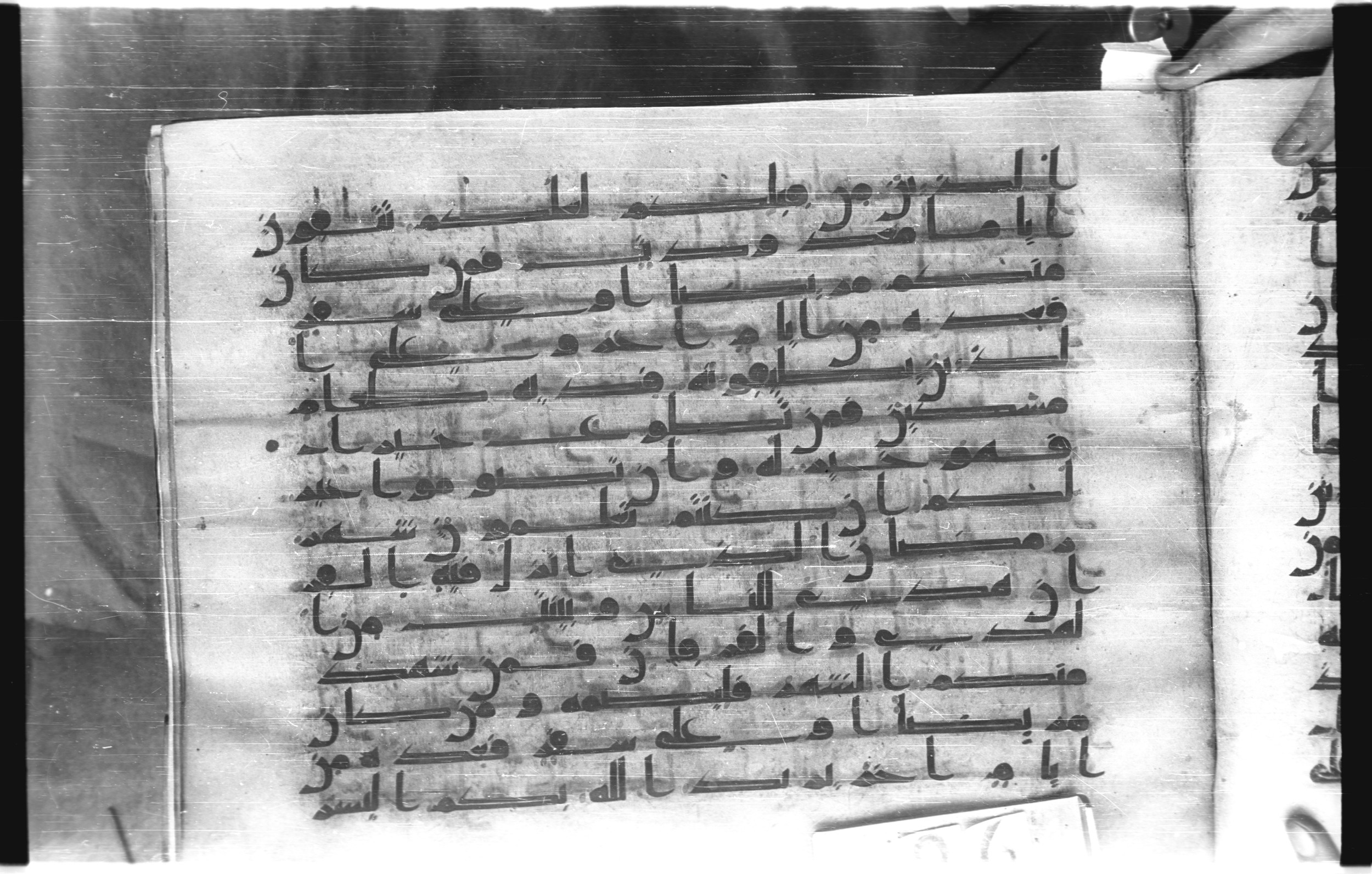 Istanbul, Topkapı Palace Museum, "Saray 50386" (Karatay 42) (Scan 2), in kūfī, type F.I script, showing Surah 2:183 from Mid-8th to Late 9th Century AD found in Unknown provenance, currently housed at Topkapı Palace Museum (Topkapı Sarayı Müzesi), Istanbul, Turkey