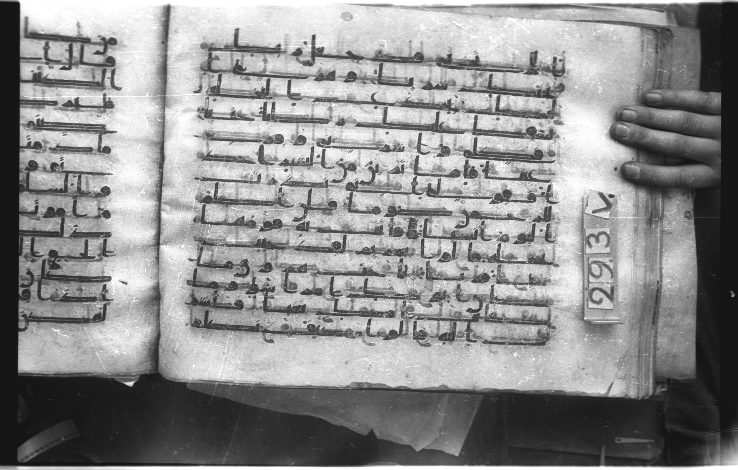 Istanbul, Topkapı Palace Museum, "Saray 50386" (Karatay 42) (Scan 1), in kūfī, type F.I script, showing Surah 19:29 from Mid-8th to Late 9th Century AD found in Unknown provenance, currently housed at Topkapı Palace Museum (Topkapı Sarayı Müzesi), Istanbul, Turkey