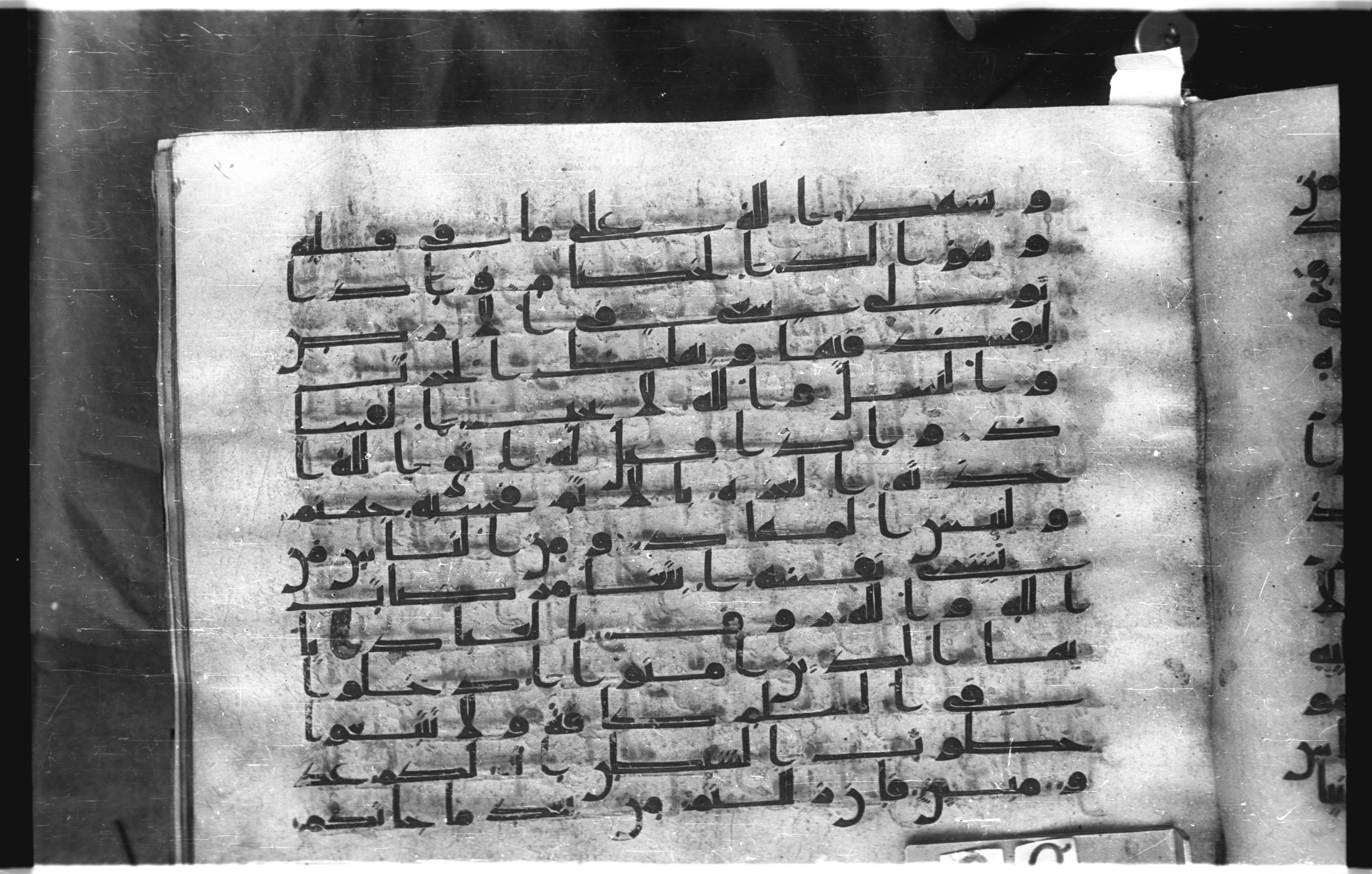 Istanbul, Topkapı Palace Museum, "Saray 50386" (Karatay 42), in kūfī, type F.I script, showing Surah 2:205 from Mid-8th to Late 9th Century AD found in Unknown provenance, currently housed at Topkapı Palace Museum (Topkapı Sarayı Müzesi), Istanbul, Turkey