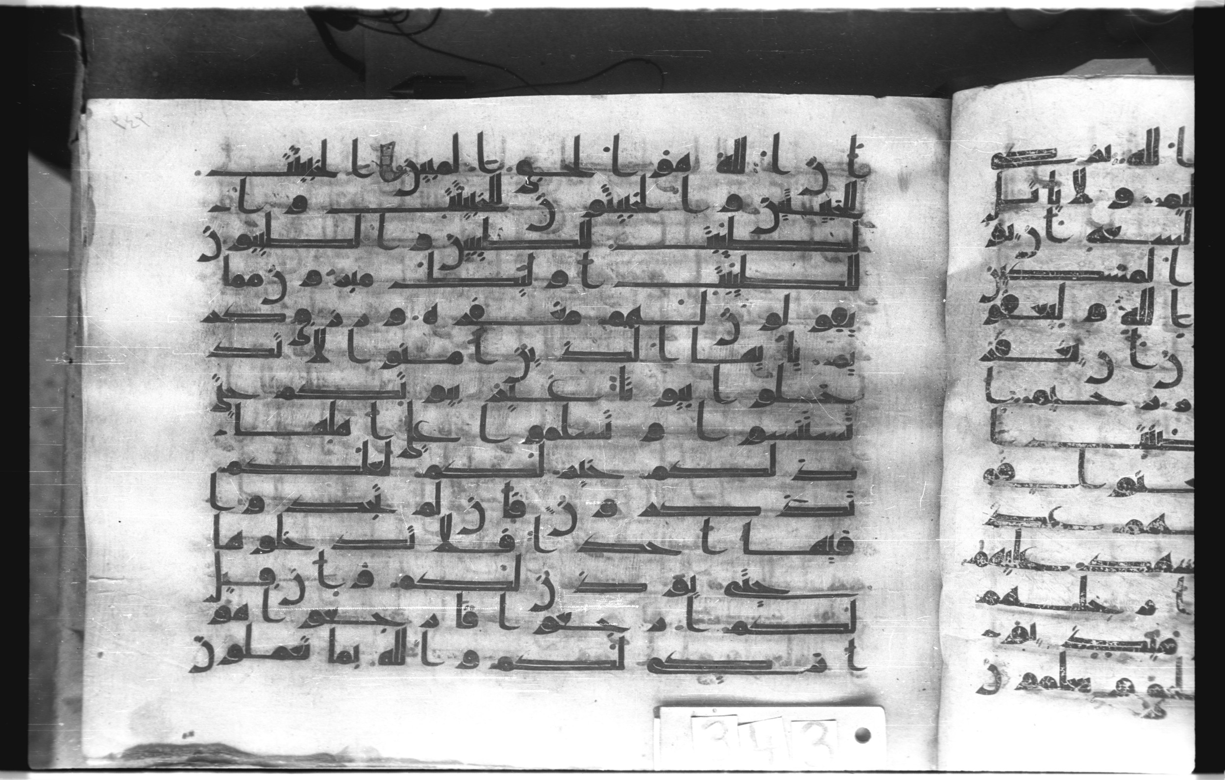 Istanbul, Topkapı Palace Museum, "Saray 50386" (Karatay 42) (Scan 3), in kūfī, type F.I script, showing Surah 21:44 from Mid-8th to Late 9th Century AD found in Unknown provenance, currently housed at Topkapı Palace Museum (Topkapı Sarayı Müzesi), Istanbul, Turkey