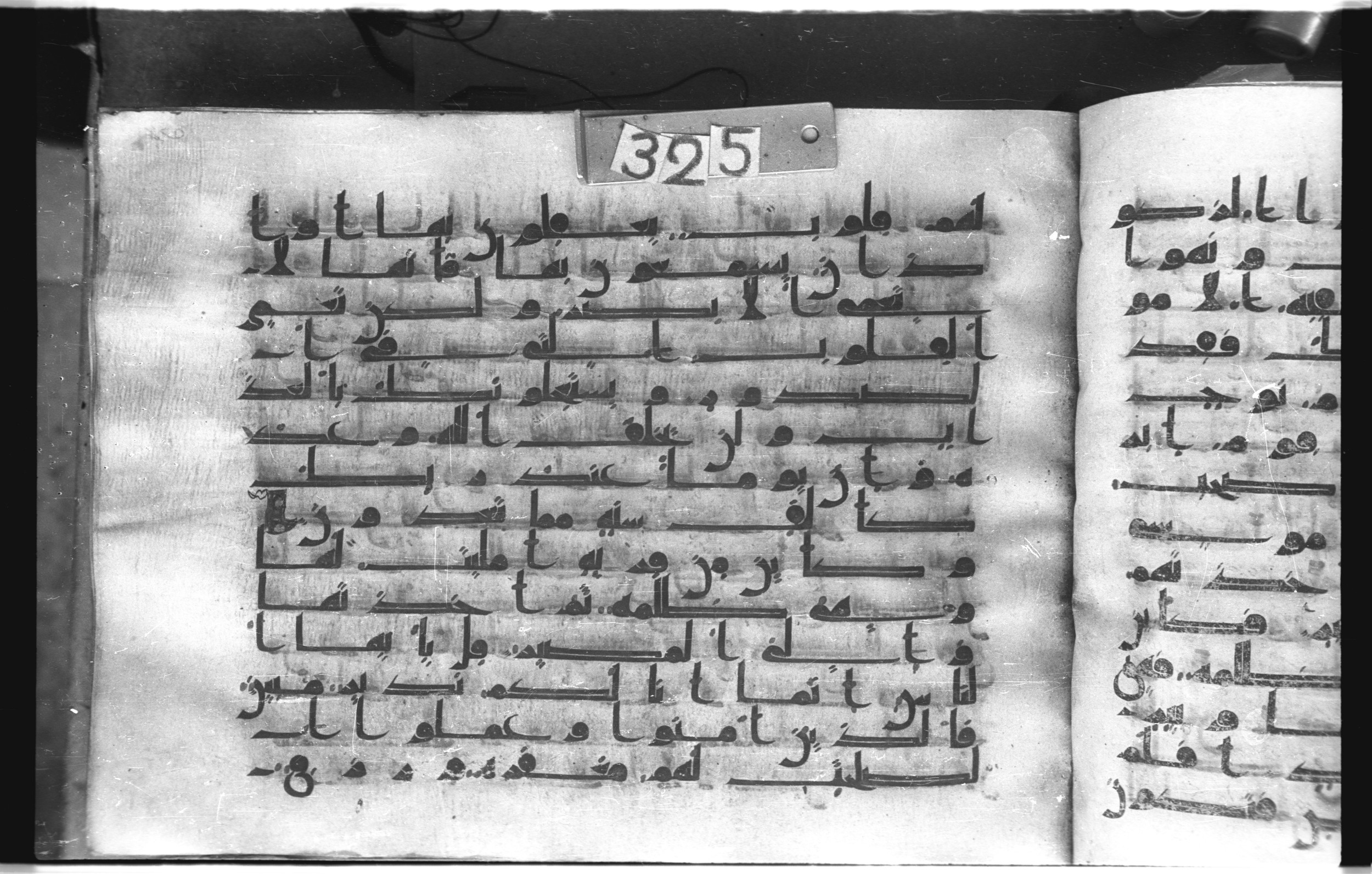 Istanbul, Topkapı Palace Museum, "Saray 50386" (Karatay 42), in kūfī, type F.I script, showing Surah 22:49 from Mid-8th to Late 9th Century AD found in Unknown provenance, currently housed at Topkapı Palace Museum (Topkapı Sarayı Müzesi), Istanbul, Turkey