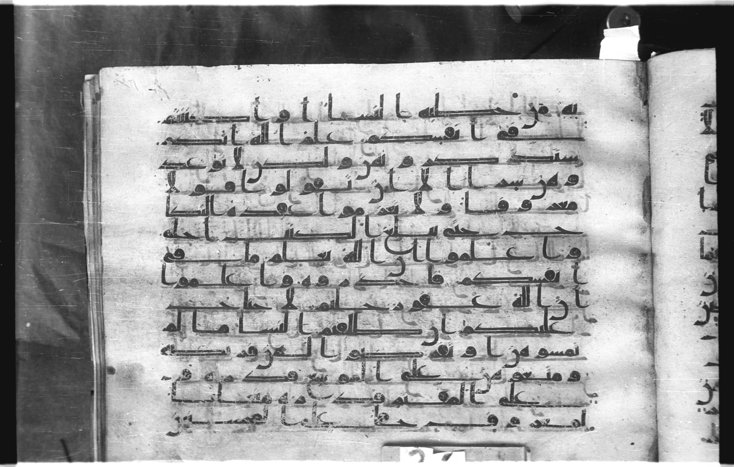 Istanbul, Topkapı Palace Museum, "Saray 50386" (Karatay 42), in kūfī, type F.I script, showing Surah 2:236 from Mid-8th to Late 9th Century AD found in Unknown provenance, currently housed at Topkapı Palace Museum (Topkapı Sarayı Müzesi), Istanbul, Turkey