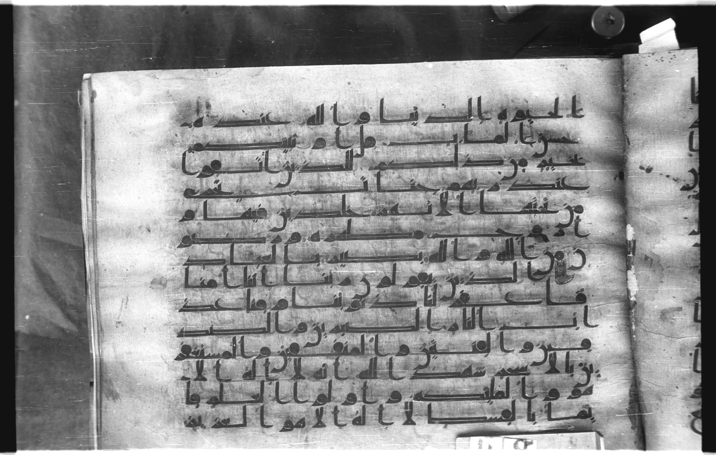 Istanbul, Topkapı Palace Museum, "Saray 50386" (Karatay 42), in kūfī, type F.I script, showing Surah 3:16 from Mid-8th to Late 9th Century AD found in Unknown provenance, currently housed at Topkapı Palace Museum (Topkapı Sarayı Müzesi), Istanbul, Turkey