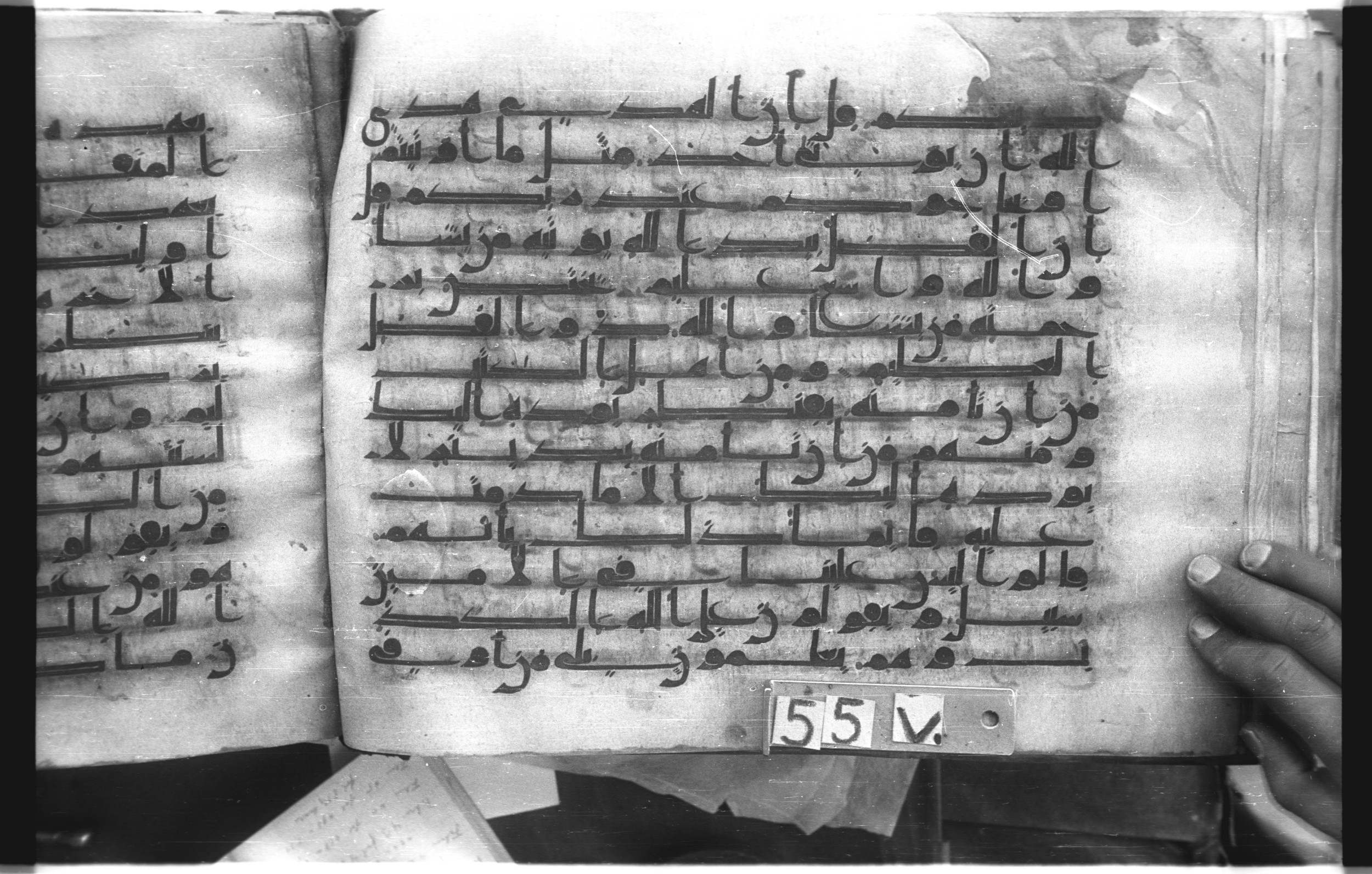 Istanbul, Topkapı Palace Museum, "Saray 50386" (Karatay 42) (Scan 2), in kūfī, type F.I script, showing Surah 3:73 from Mid-8th to Late 9th Century AD found in Unknown provenance, currently housed at Topkapı Palace Museum (Topkapı Sarayı Müzesi), Istanbul, Turkey