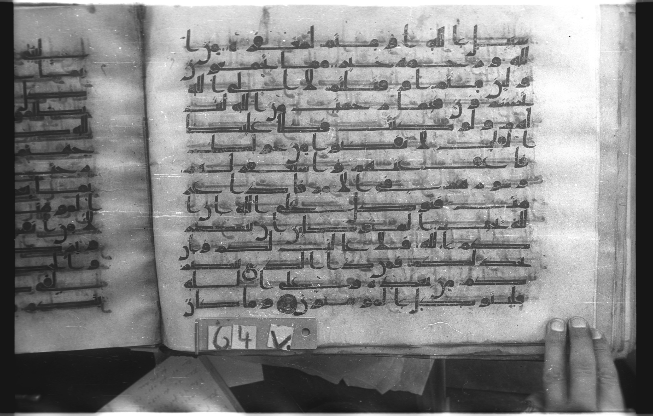 Istanbul, Topkapı Palace Museum, "Saray 50386" (Karatay 42) (Scan 1), in kūfī, type F.I script, showing Surah 3:161 from Mid-8th to Late 9th Century AD found in Unknown provenance, currently housed at Topkapı Palace Museum (Topkapı Sarayı Müzesi), Istanbul, Turkey