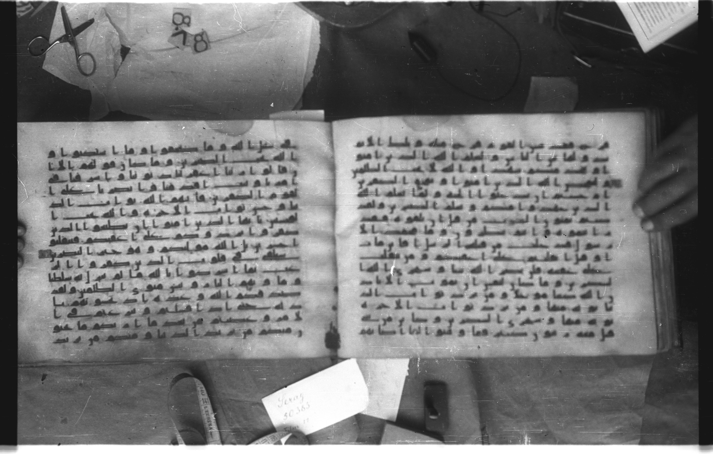 Topkapı Palace Museum, Saray 50395 (Scan 2), in Kūfī D IV script, showing Surah 3:141 from Mid 8th to Late 9th Century AD found in Unknown, currently housed at Topkapı Palace Museum (Topkapı Sarayı Müzesi), Istanbul, Turkey