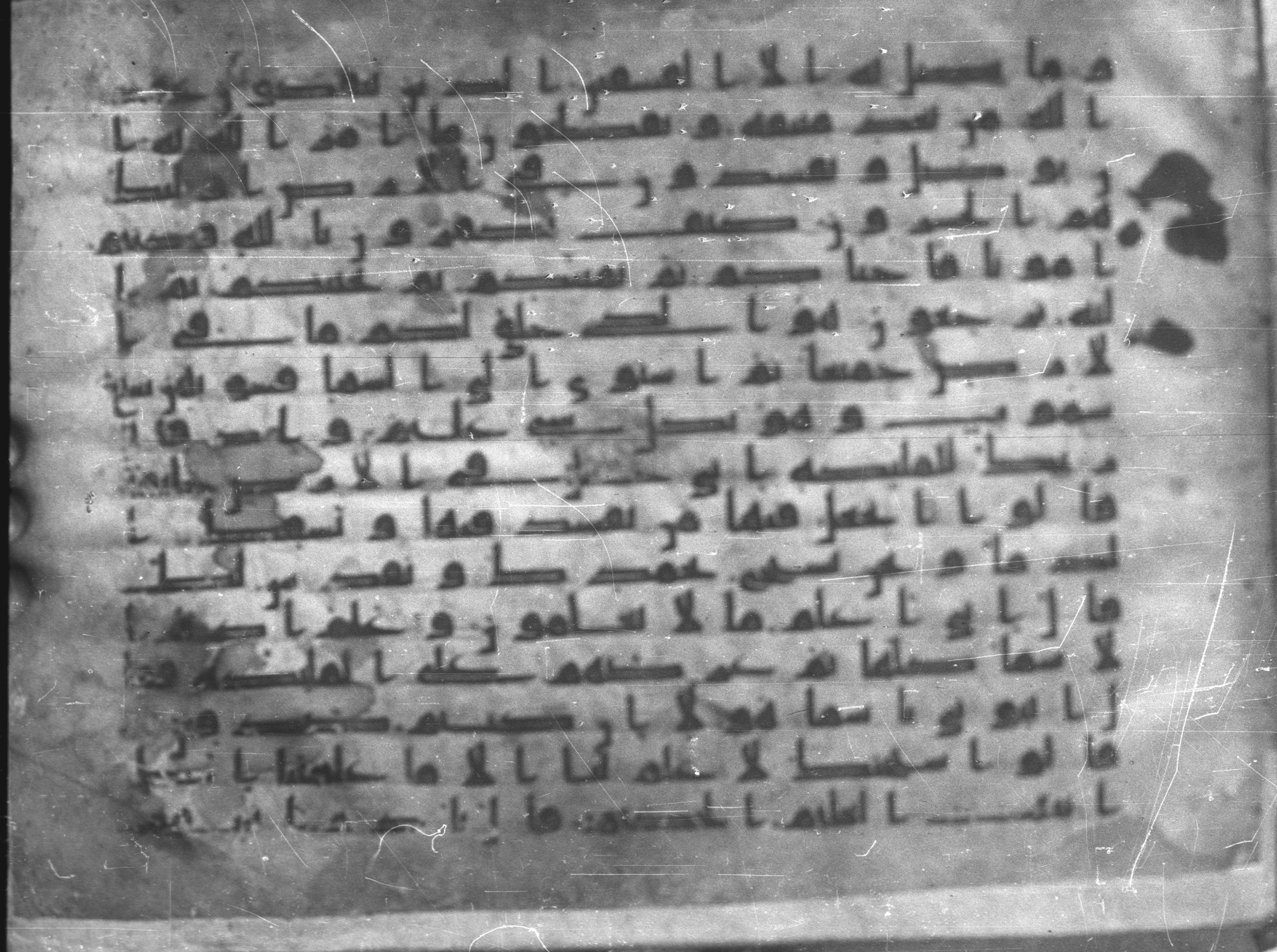 Topkapı Palace Museum, Saray 50395 (Scan 1), in Kūfī D IV script, showing Surah 2:33 from Mid 8th to Late 9th Century AD found in Unknown, currently housed at Topkapı Palace Museum (Topkapı Sarayı Müzesi), Istanbul, Turkey