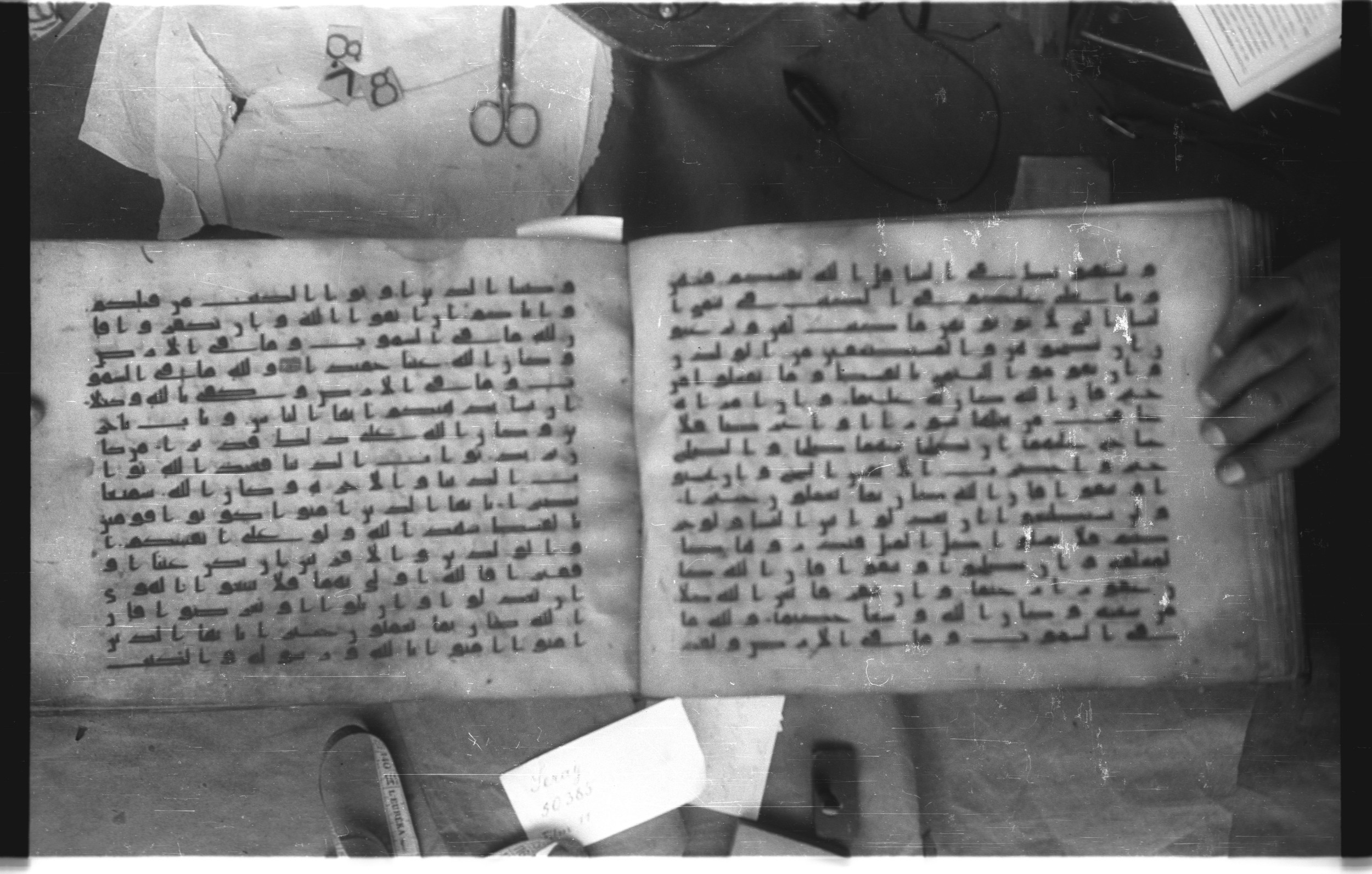 Topkapı Palace Museum, Saray 50395 (Scan 2), in Kūfī D IV script, showing Surah 4:129 from Mid 8th to Late 9th Century AD found in Unknown, currently housed at Topkapı Palace Museum (Topkapı Sarayı Müzesi), Istanbul, Turkey