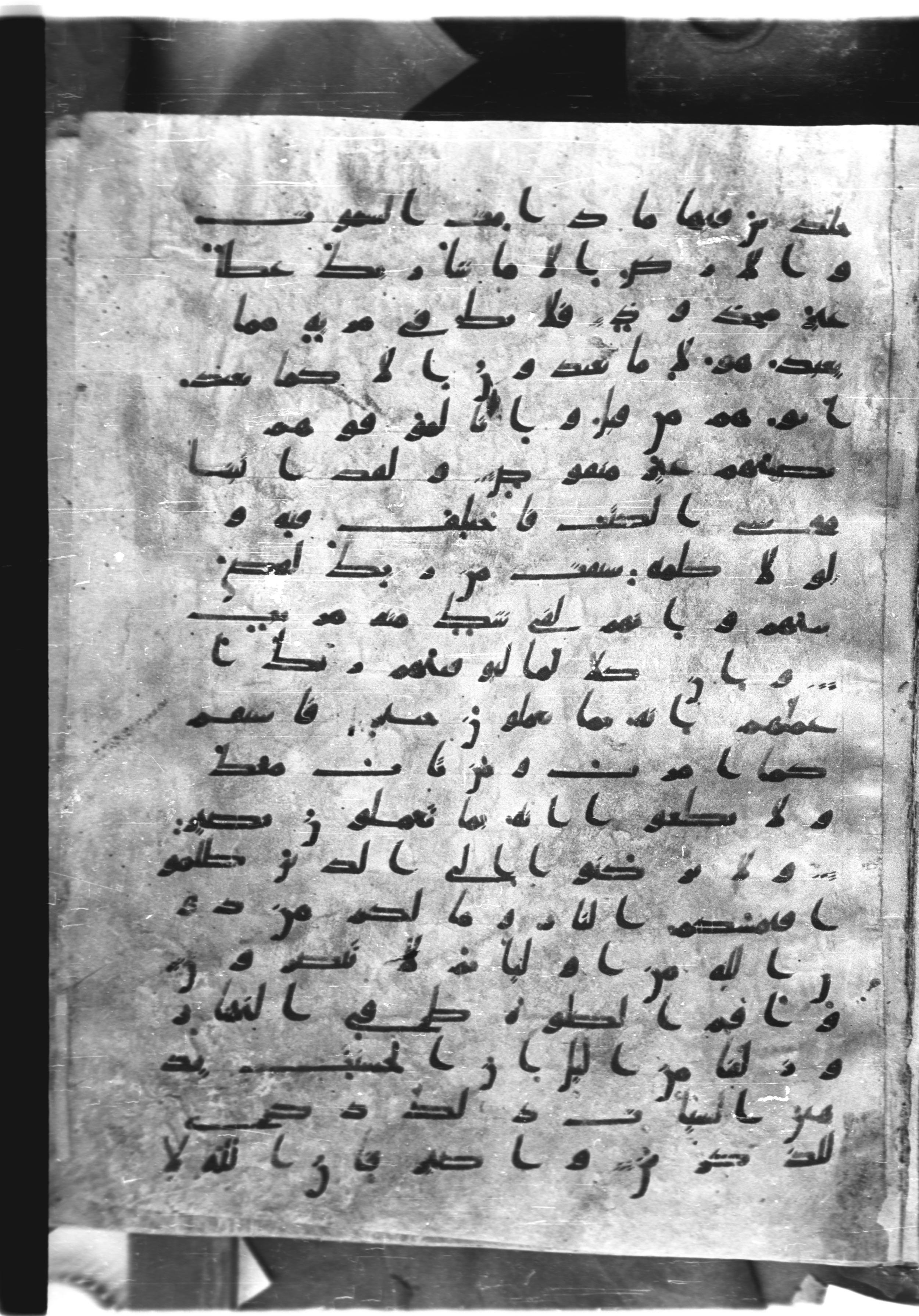 Saray Medina 1a (Karatay 3), in Kūfī script, showing Surah 11:113 from 8th Century AD found in Medina, currently housed at Topkapı Palace Museum, Istanbul