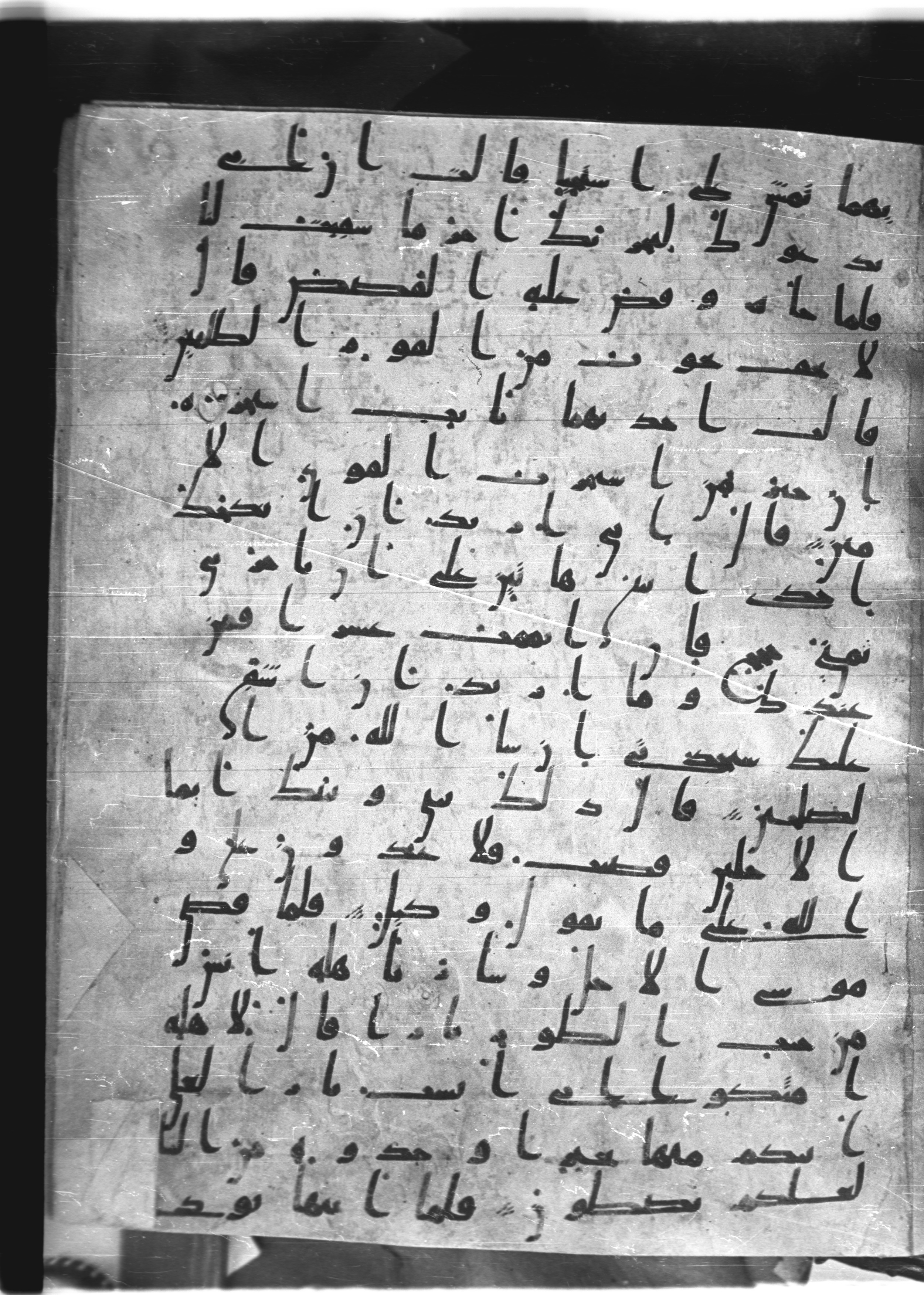 Saray Medina 1a (Karatay 3), in Kūfī script, showing Surah 28:29 from 8th Century AD found in Medina, currently housed at Topkapı Palace Museum, Istanbul