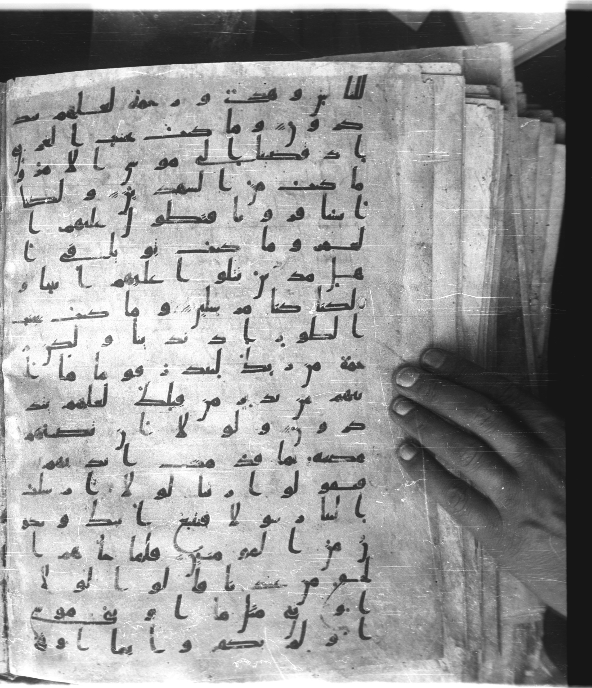 Saray Medina 1a (Karatay 3), in Kūfī script, showing Surah 28:44 from 8th Century AD found in Medina, currently housed at Topkapı Palace Museum, Istanbul