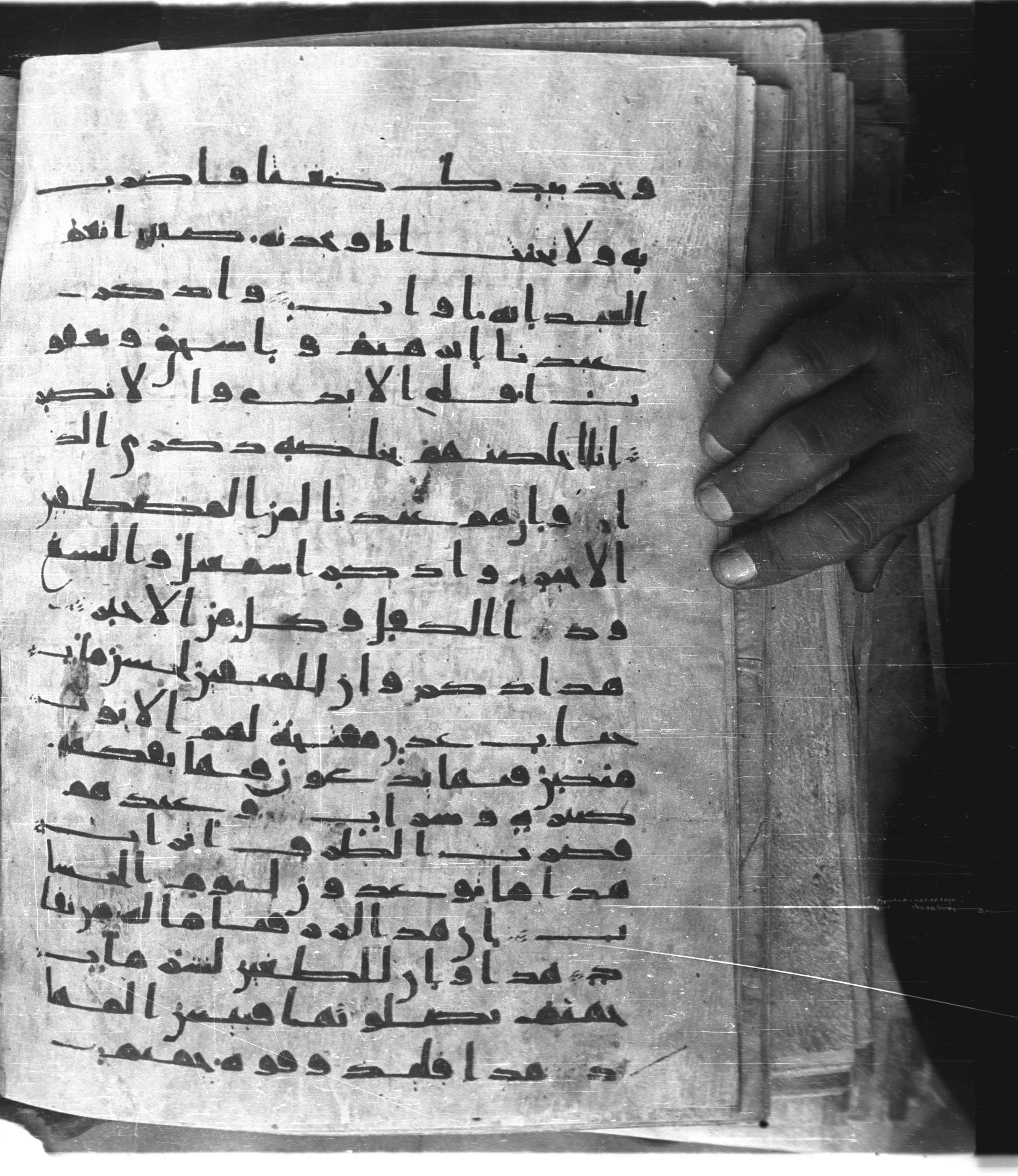 Saray Medina 1a (Karatay 3), in Kūfī script, showing Surah 38:45 from 8th Century AD found in Medina, currently housed at Topkapı Palace Museum, Istanbul
