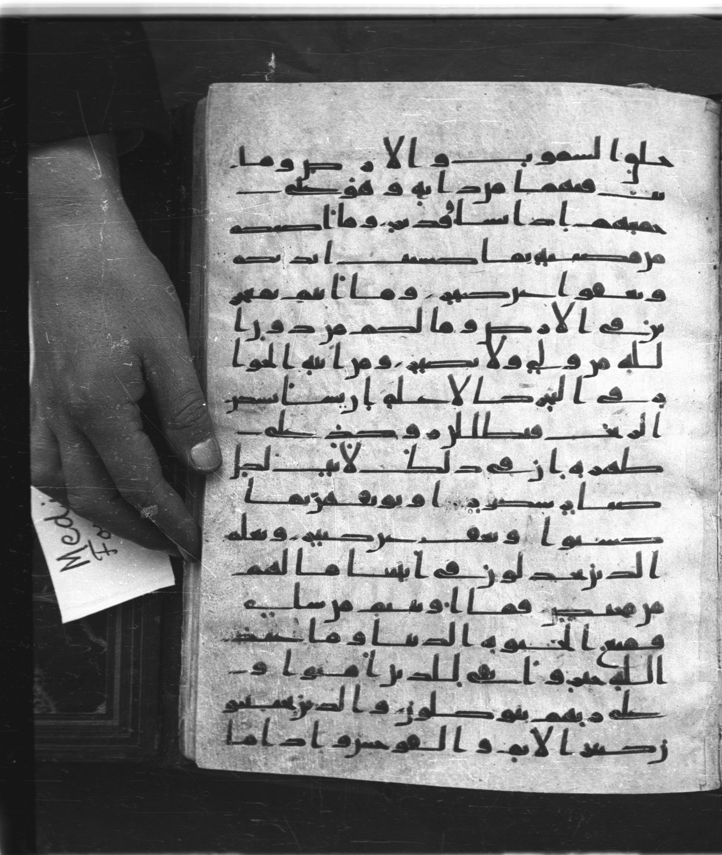 Saray Medina 1a (Karatay 3), in Kūfī script, showing Surah 42:32 from 8th Century AD found in Medina, currently housed at Topkapı Palace Museum, Istanbul