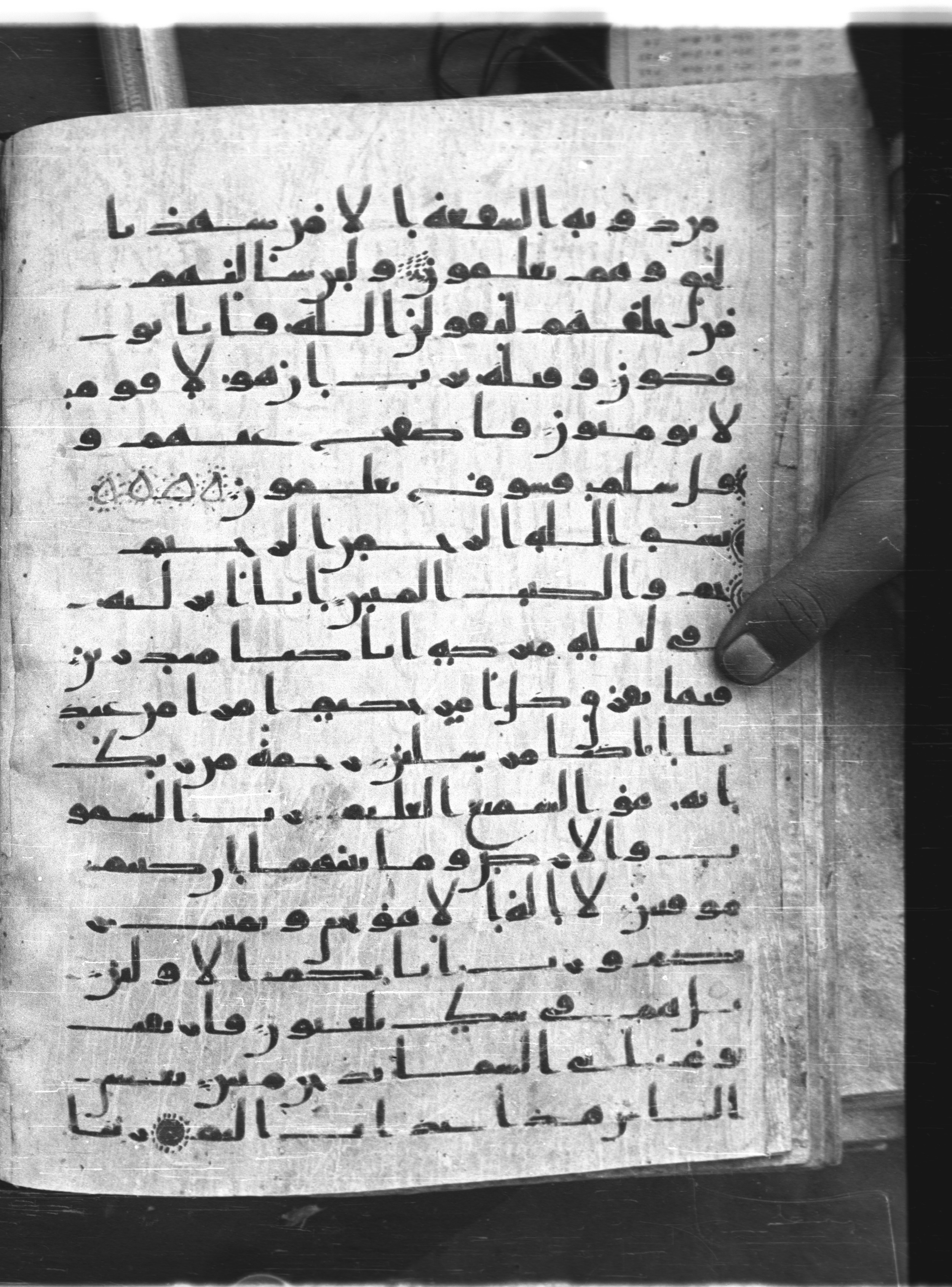 Saray Medina 1a (Karatay 3), in Kūfī script, showing Surah 44:2 from 8th Century AD found in Medina, currently housed at Topkapı Palace Museum, Istanbul