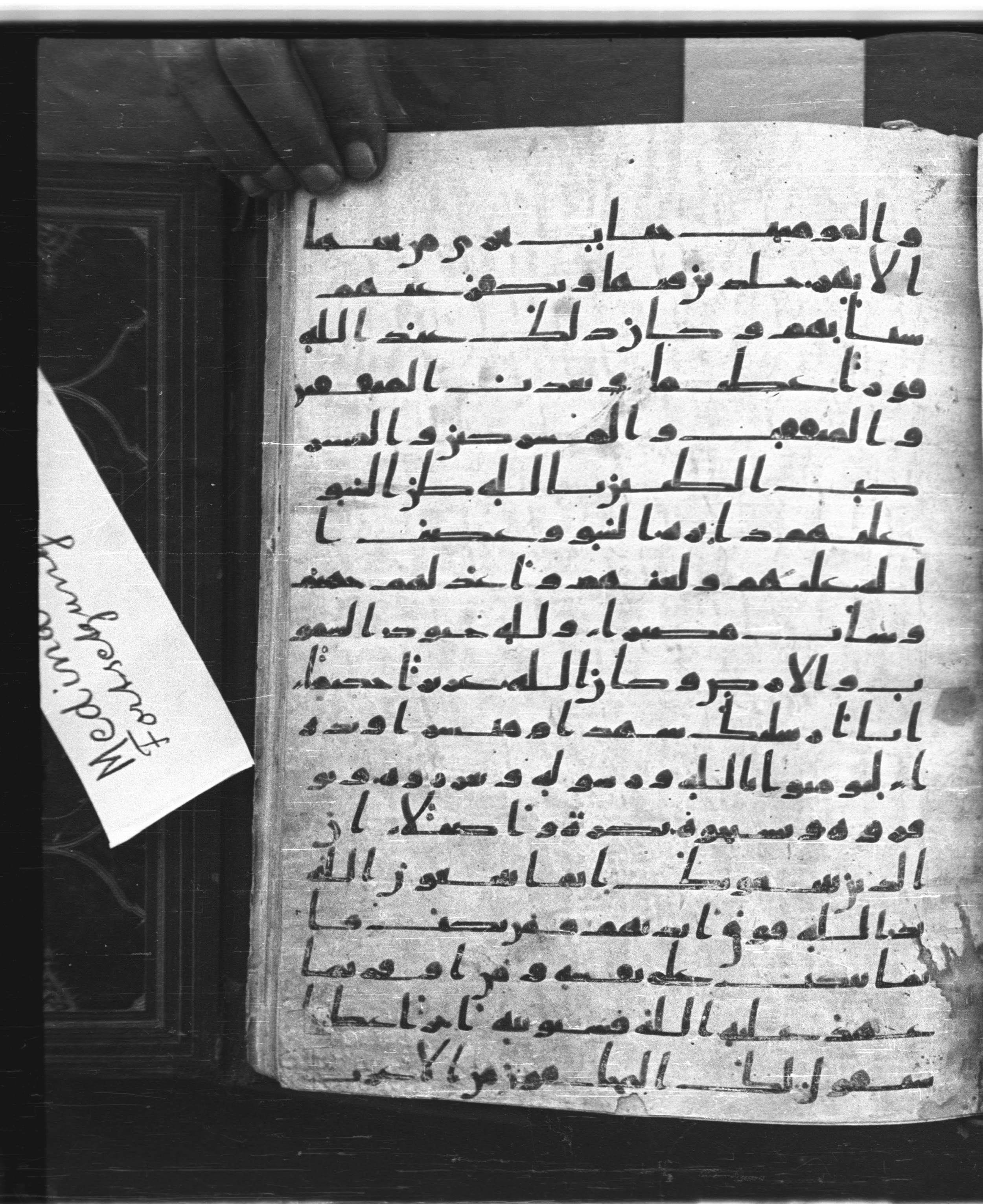 Saray Medina 1a (Karatay 3), in Kūfī script, showing Surah 48:7 from 8th Century AD found in Medina, currently housed at Topkapı Palace Museum, Istanbul