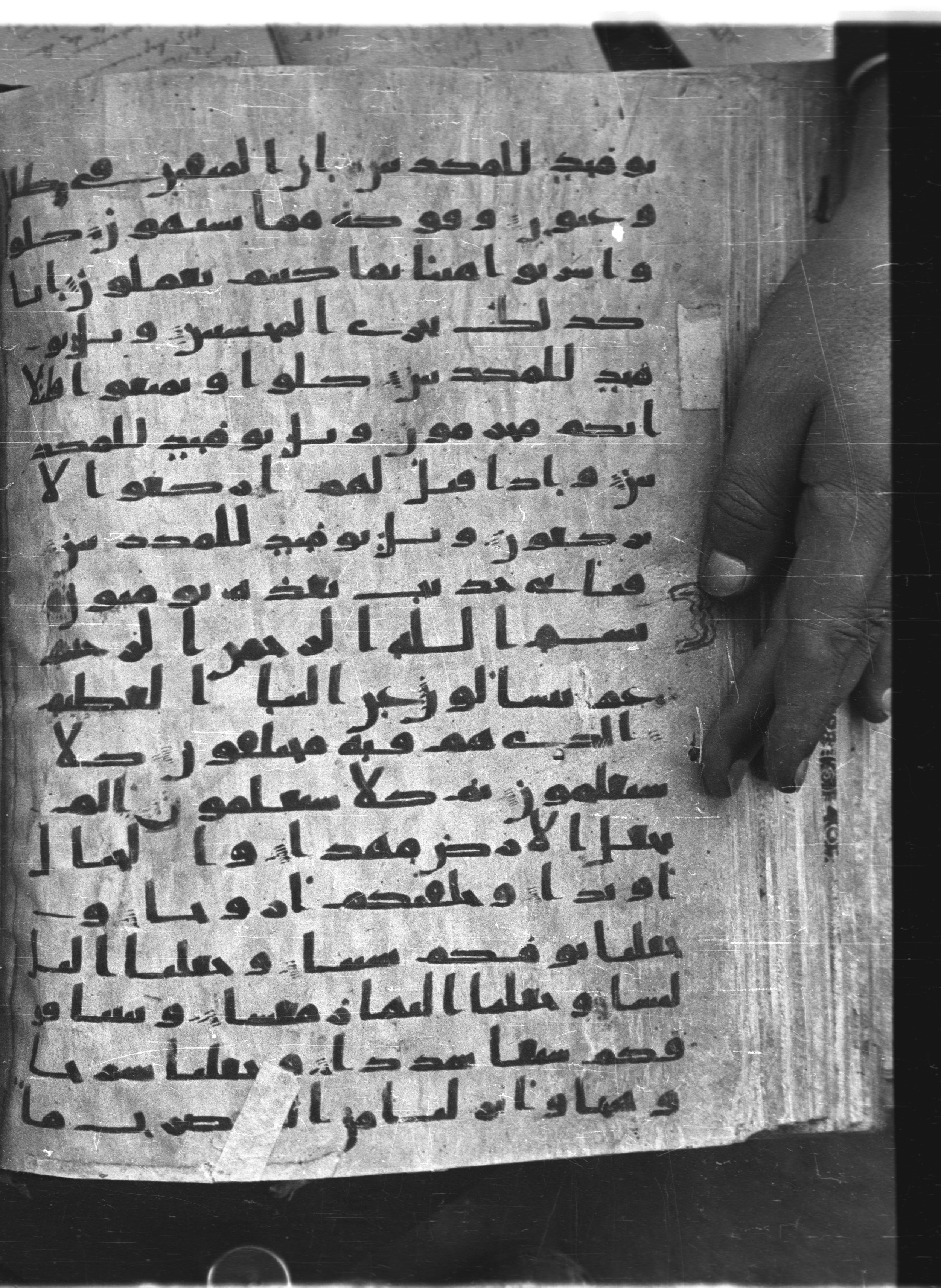 Saray Medina 1a (Karatay 3), in Kūfī script, showing Surah 78:13 from 8th Century AD found in Medina, currently housed at Topkapı Palace Museum, Istanbul