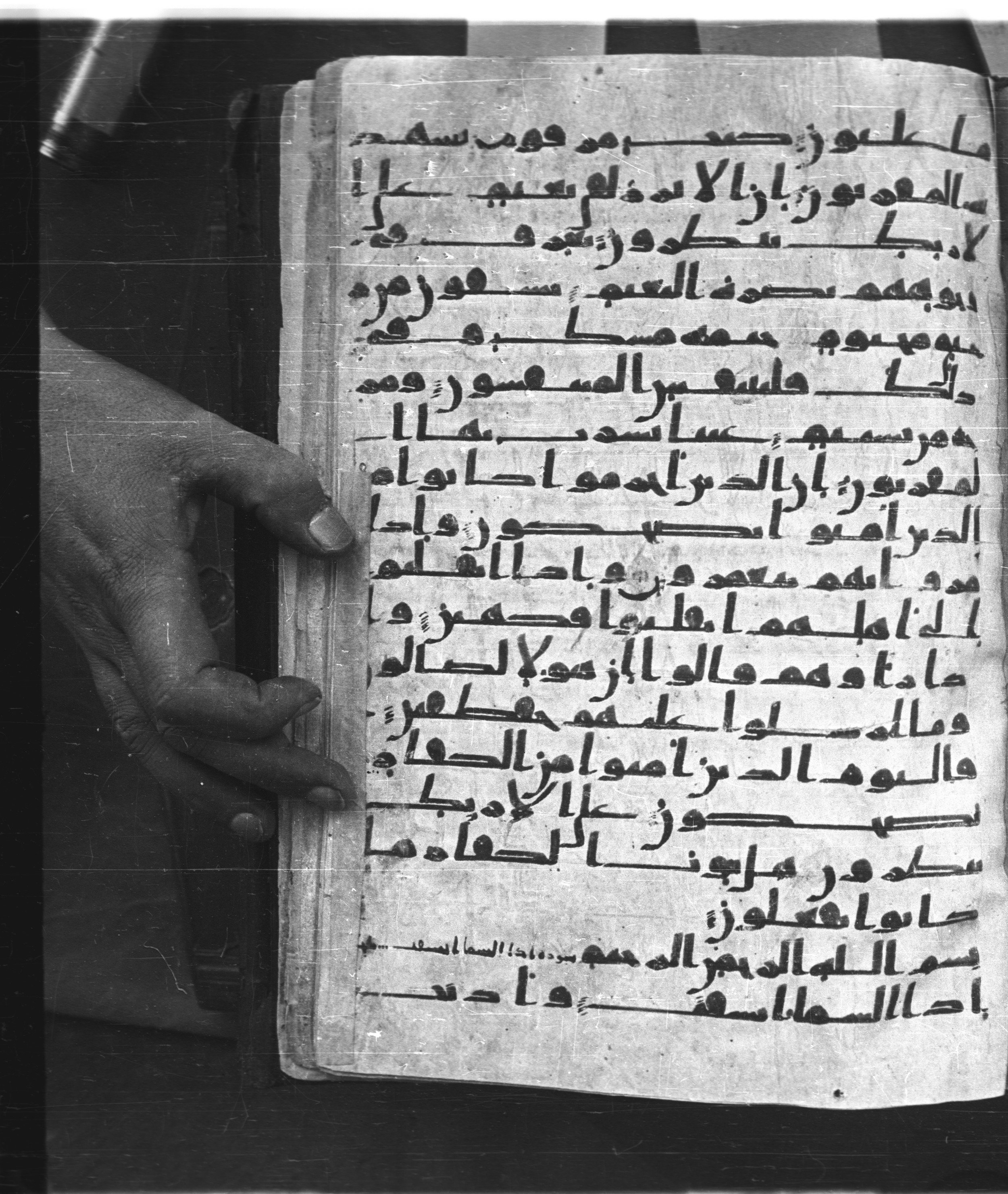 Saray Medina 1a (Karatay 3), in Kūfī script, showing Surah 83:21 from 8th Century AD found in Medina, currently housed at Topkapı Palace Museum, Istanbul