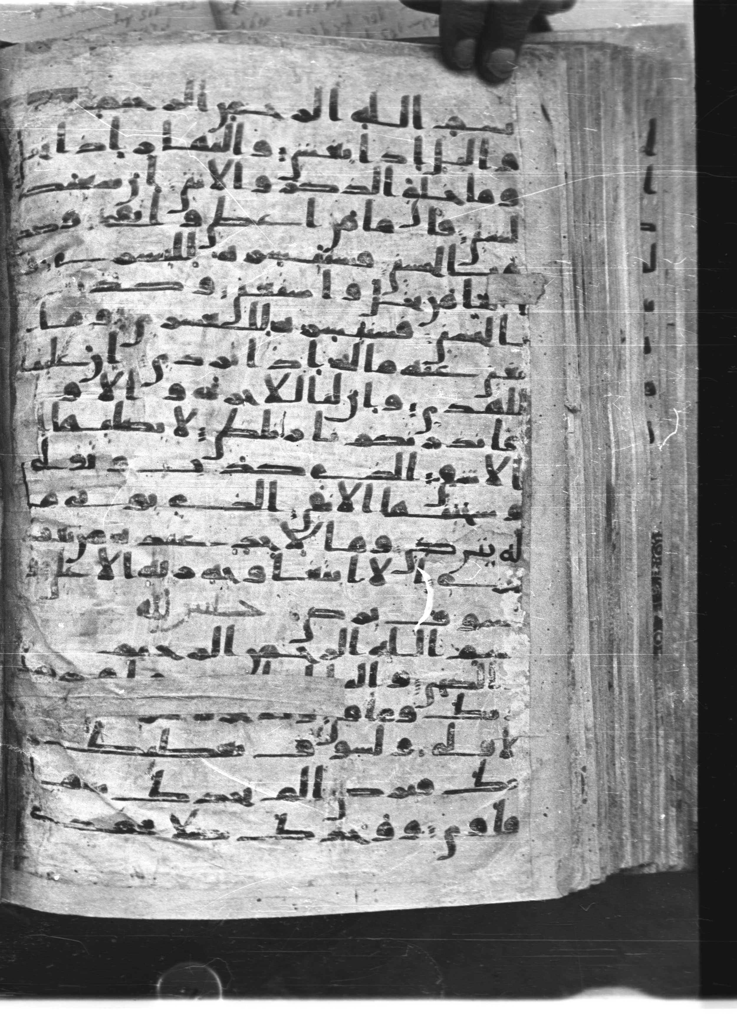 Saray Medina 1a (Karatay 3), in Kūfī script, showing Surah 92:21 from 8th Century AD found in Medina, currently housed at Topkapı Palace Museum, Istanbul