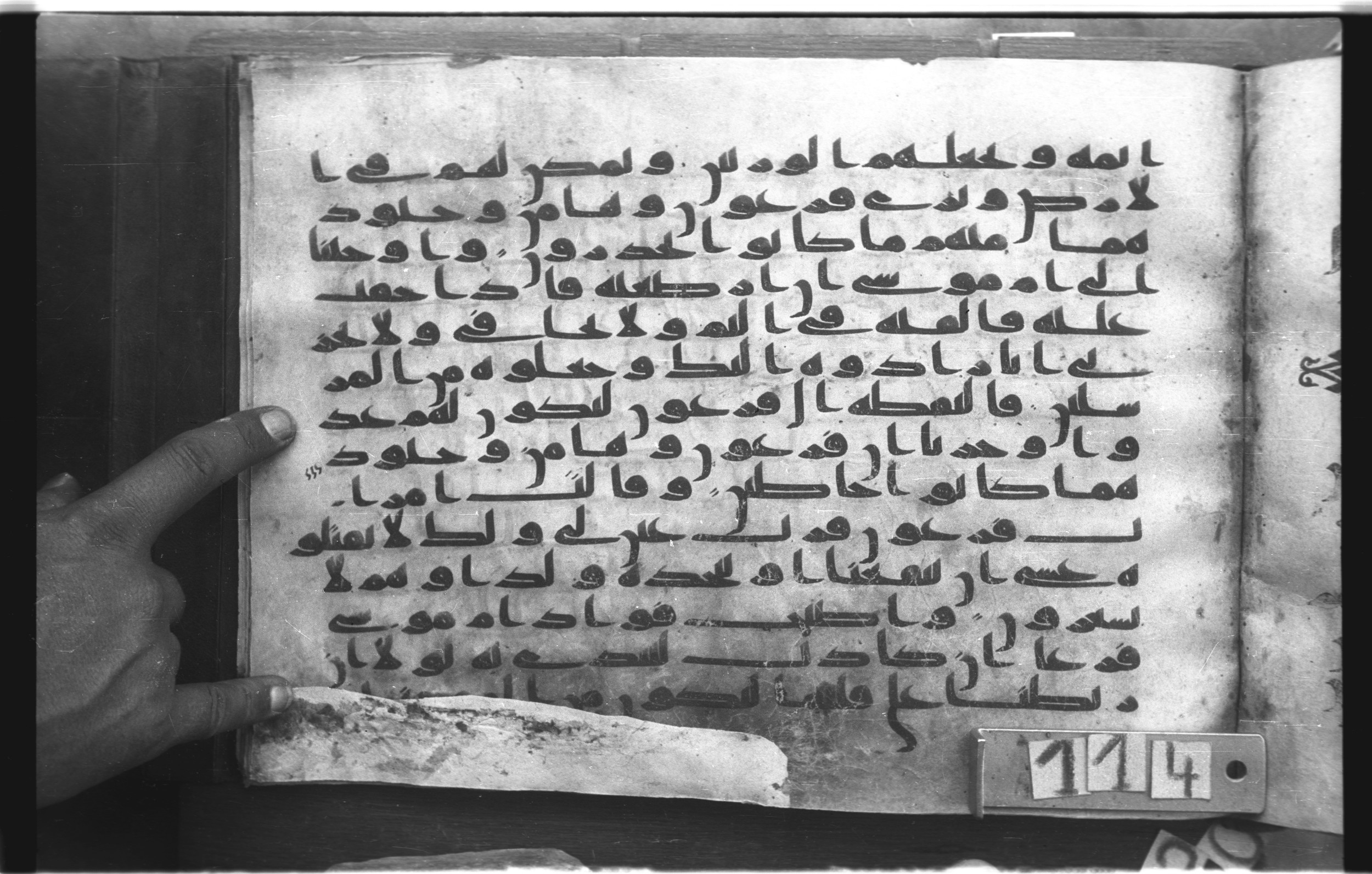 Topkapı Palace Museum, "Saray Medina 1b" (M. 3), in Kufic (Type C.III) script, showing Surah 28:7 from 8th to 10th Century AD found in Medina, Saudi Arabia, currently housed at Topkapı Palace Museum, Istanbul, Turkey