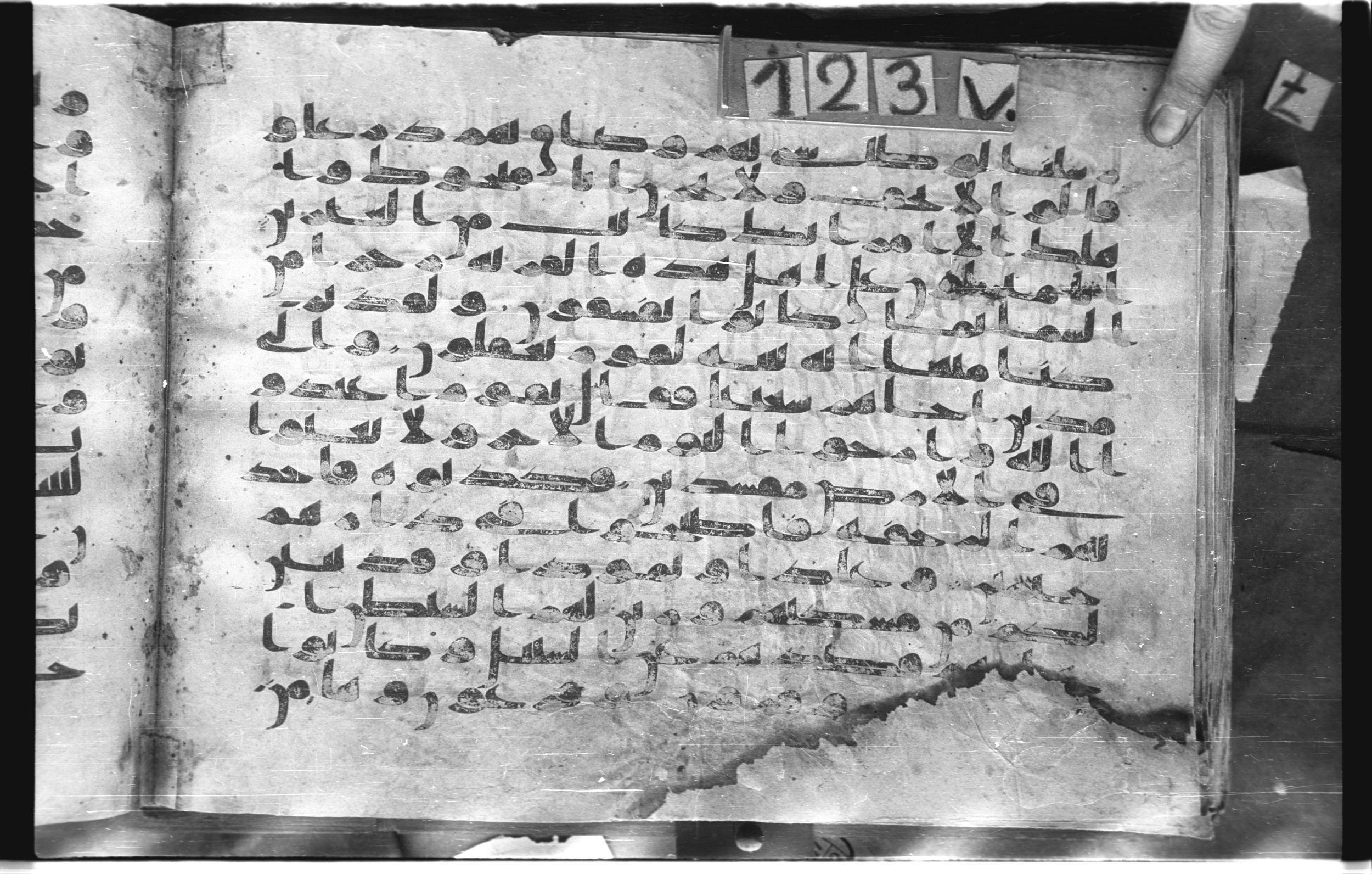 Topkapı Palace Museum, "Saray Medina 1b" (M. 3) (Scan 1), in Kufic (Type C.III) script, showing Surah 29:39 from 8th to 10th Century AD found in Medina, Saudi Arabia, currently housed at Topkapı Palace Museum, Istanbul, Turkey