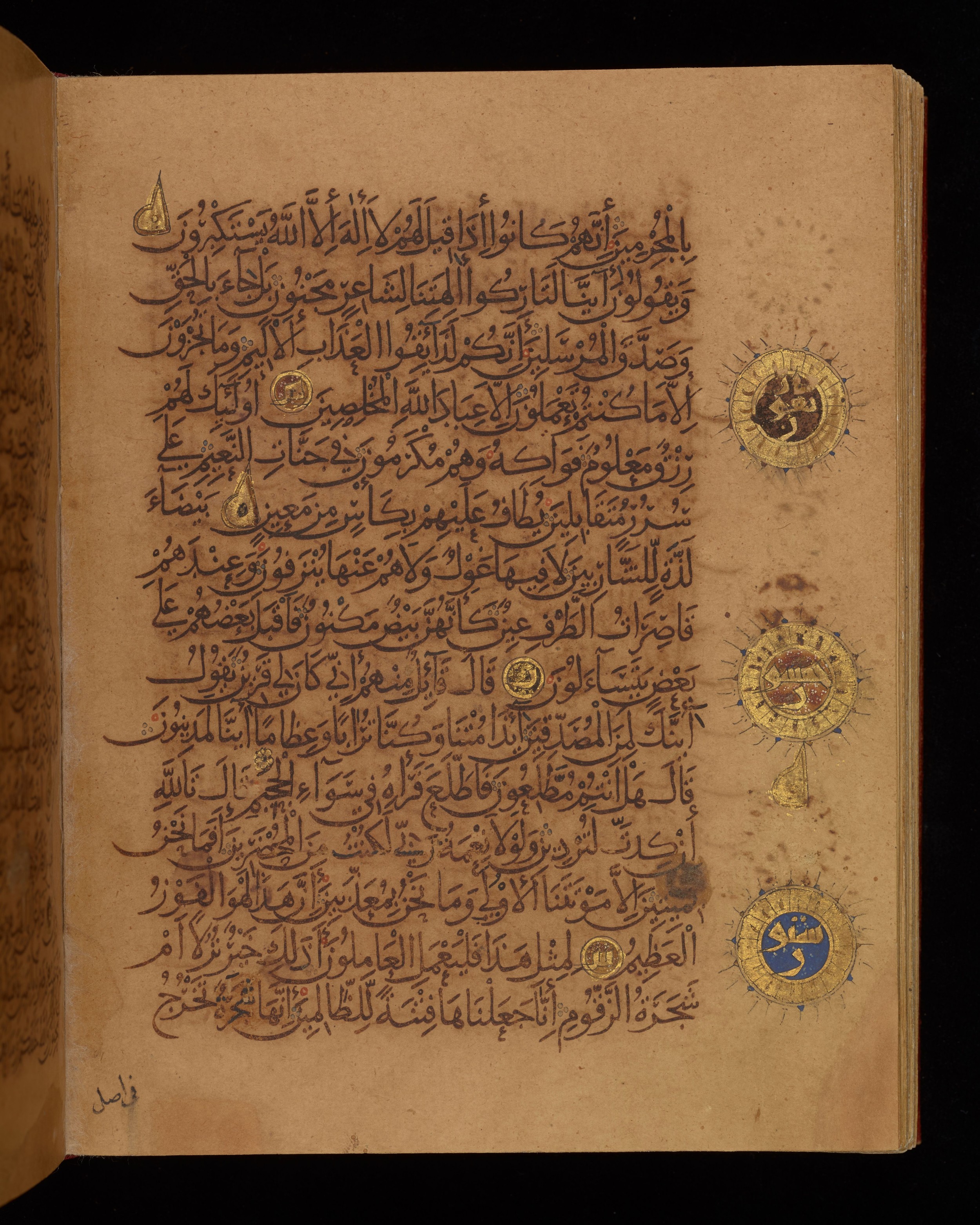 Dublin, Chester Beatty Library, Is 1431, in Nasḫī script, showing Surah 37:49 from Early 11th Century AD found in Baghdad, currently housed at Chester Beatty Library, Dublin, Ireland