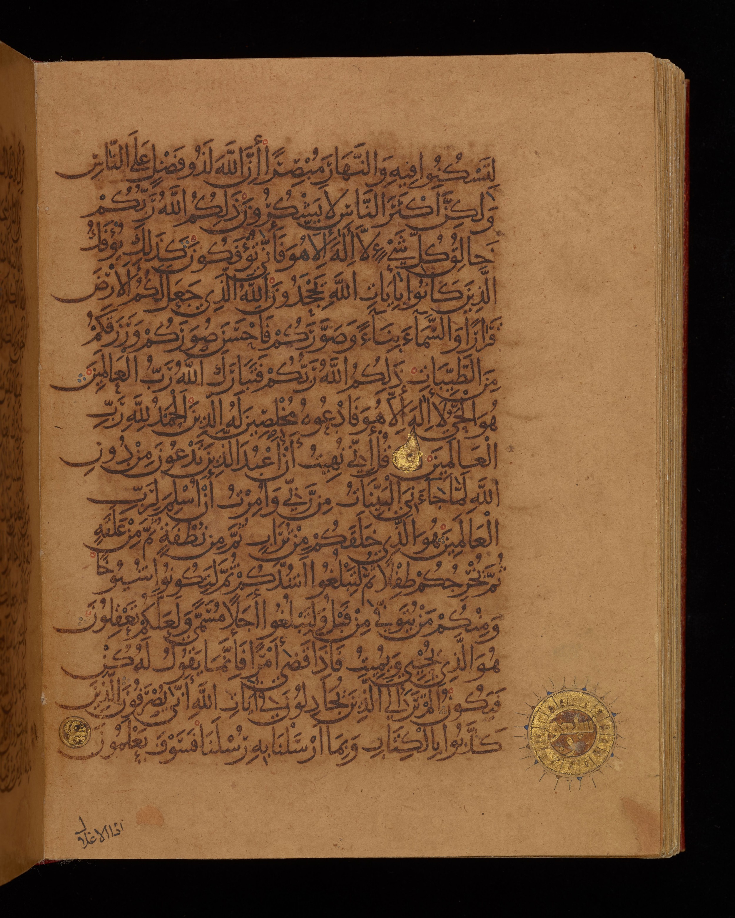 Dublin, Chester Beatty Library, Is 1431, in Nasḫī script, showing Surah 40:64 from Early 11th Century AD found in Baghdad, currently housed at Chester Beatty Library, Dublin, Ireland