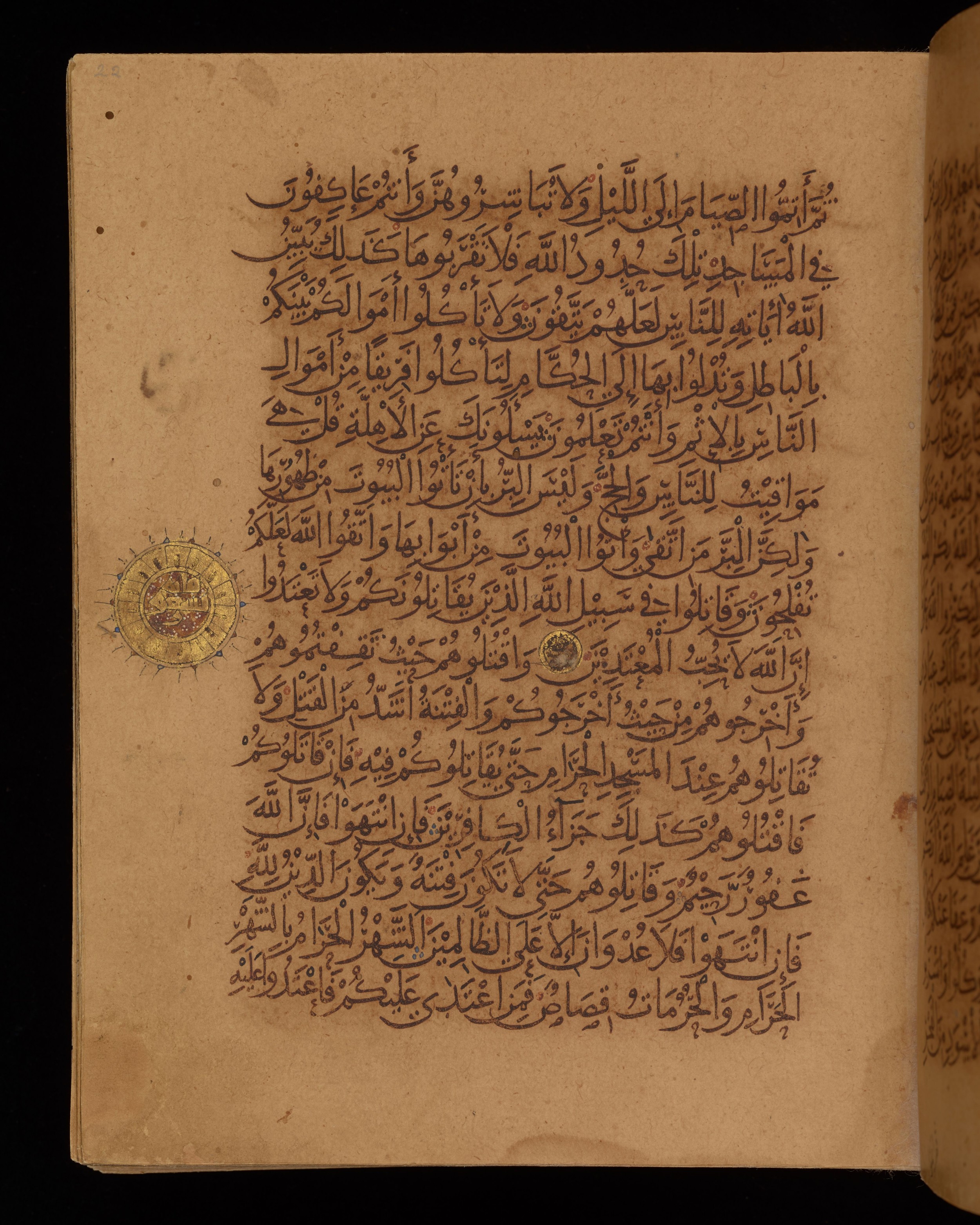 Dublin, Chester Beatty Library, Is 1431, in Nasḫī script, showing Surah 2:192 from Early 11th Century AD found in Baghdad, currently housed at Chester Beatty Library, Dublin, Ireland