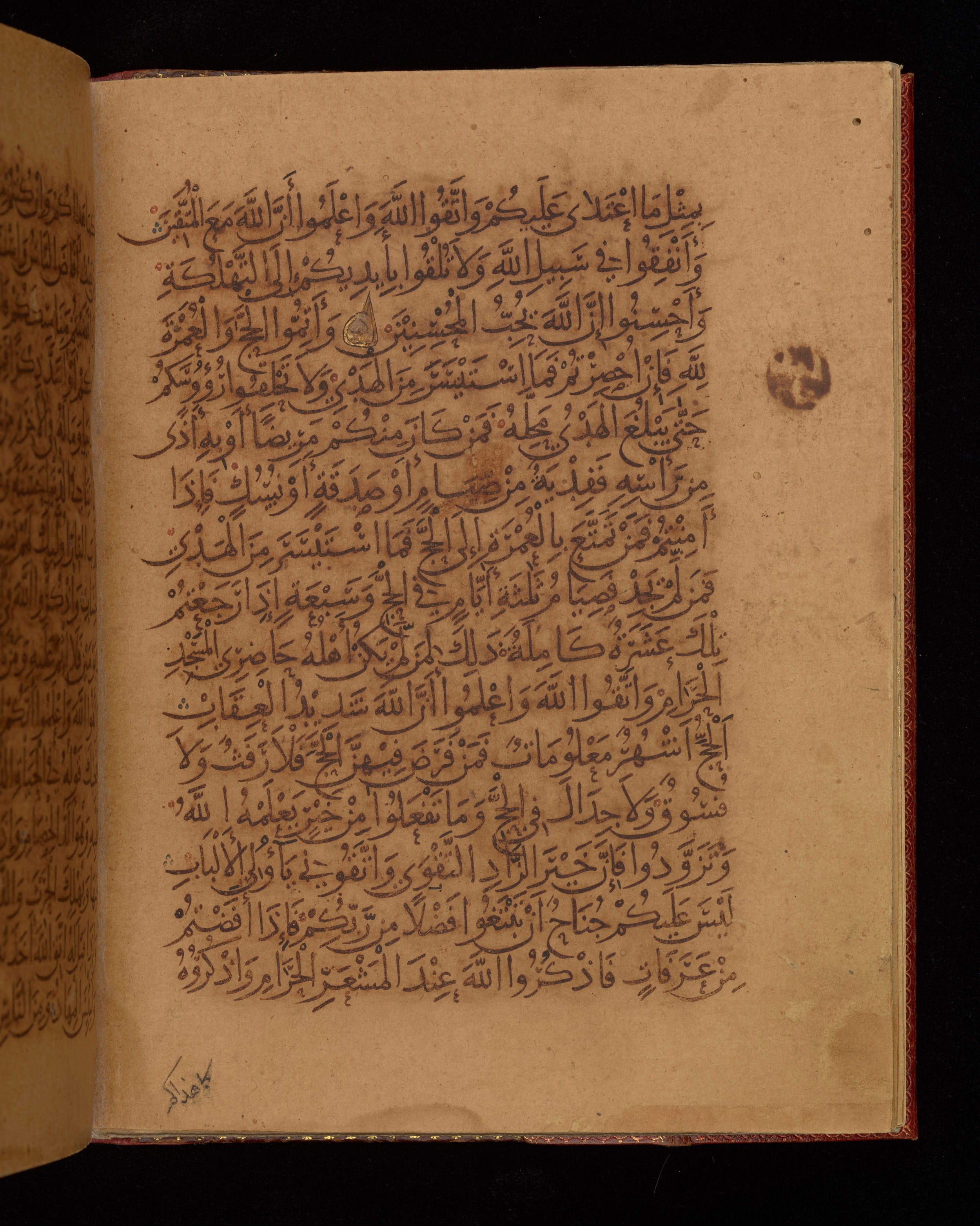 Dublin, Chester Beatty Library, Is 1431, in Nasḫī script, showing Surah 2:196 from Early 11th Century AD found in Baghdad, currently housed at Chester Beatty Library, Dublin, Ireland