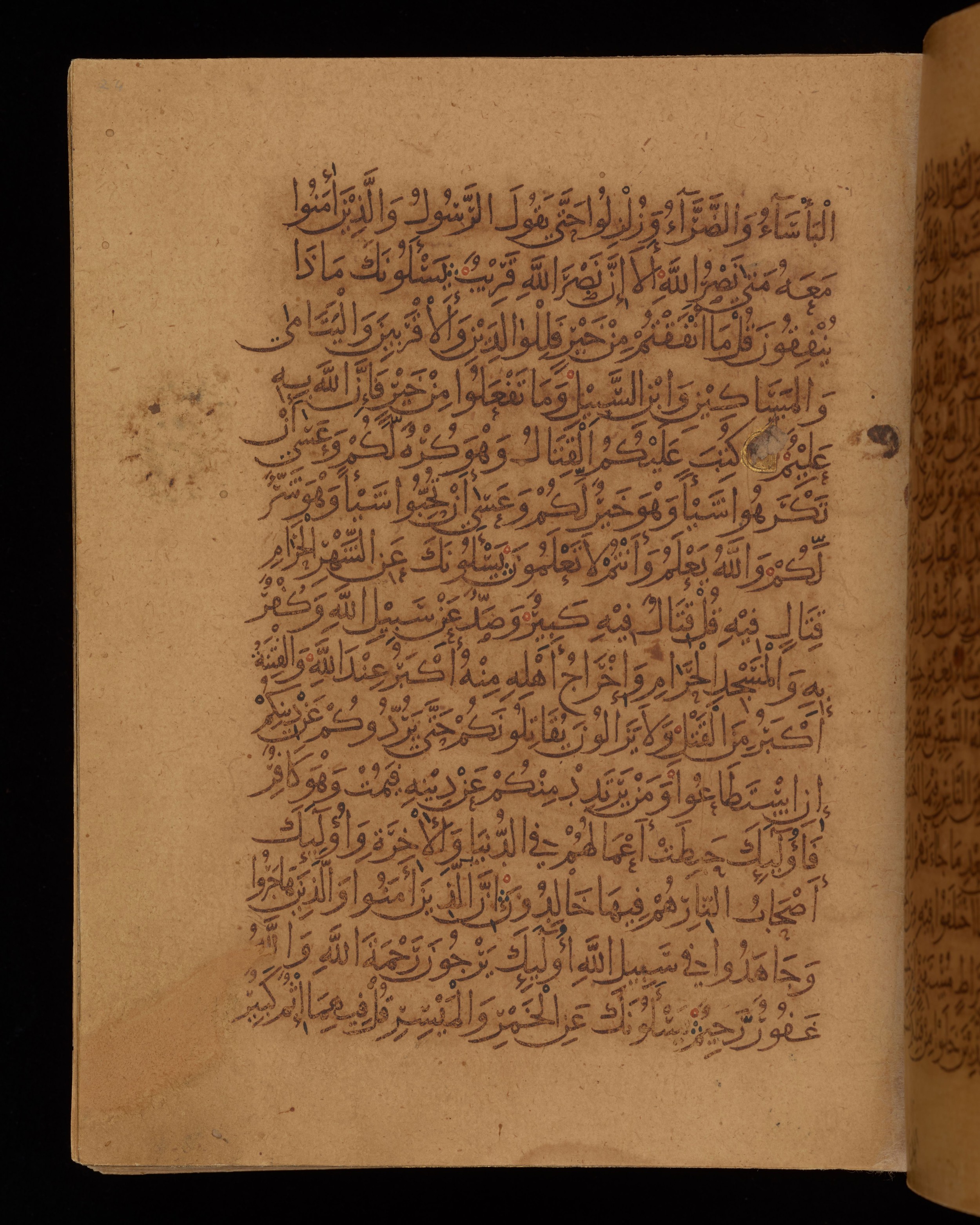 Dublin, Chester Beatty Library, Is 1431, in Nasḫī script, showing Surah 2:217 from Early 11th Century AD found in Baghdad, currently housed at Chester Beatty Library, Dublin, Ireland