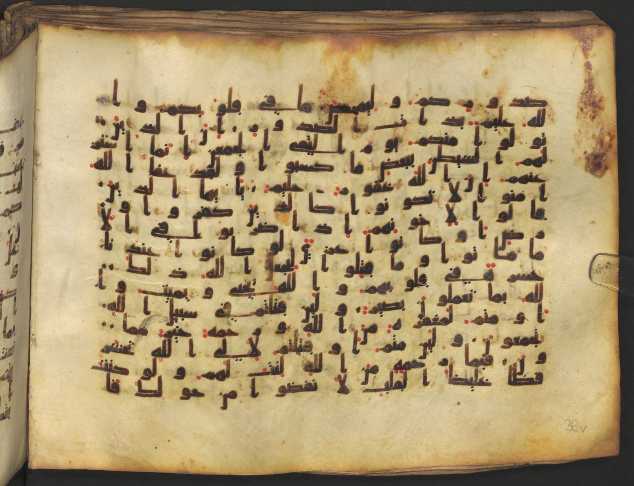 Vienna, Österreichische Nationalbibliothek, Cod. mixt. 917 (Scan 2), in kūfī (type B.II) script, showing Surah 3:154 from Early to Mid 8th Century AD found in Unknown (Provenance: Sultanate of Rum), currently housed at Österreichische Nationalbibliothek, Vienna