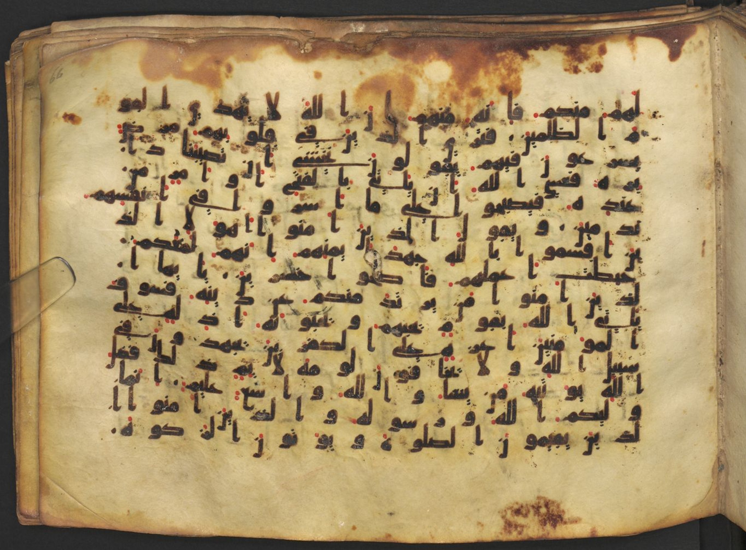 Vienna, Österreichische Nationalbibliothek, Cod. mixt. 917 (Scan 2), in kūfī (type B.II) script, showing Surah 5:51 from Early to Mid 8th Century AD found in Unknown (Provenance: Sultanate of Rum), currently housed at Österreichische Nationalbibliothek, Vienna