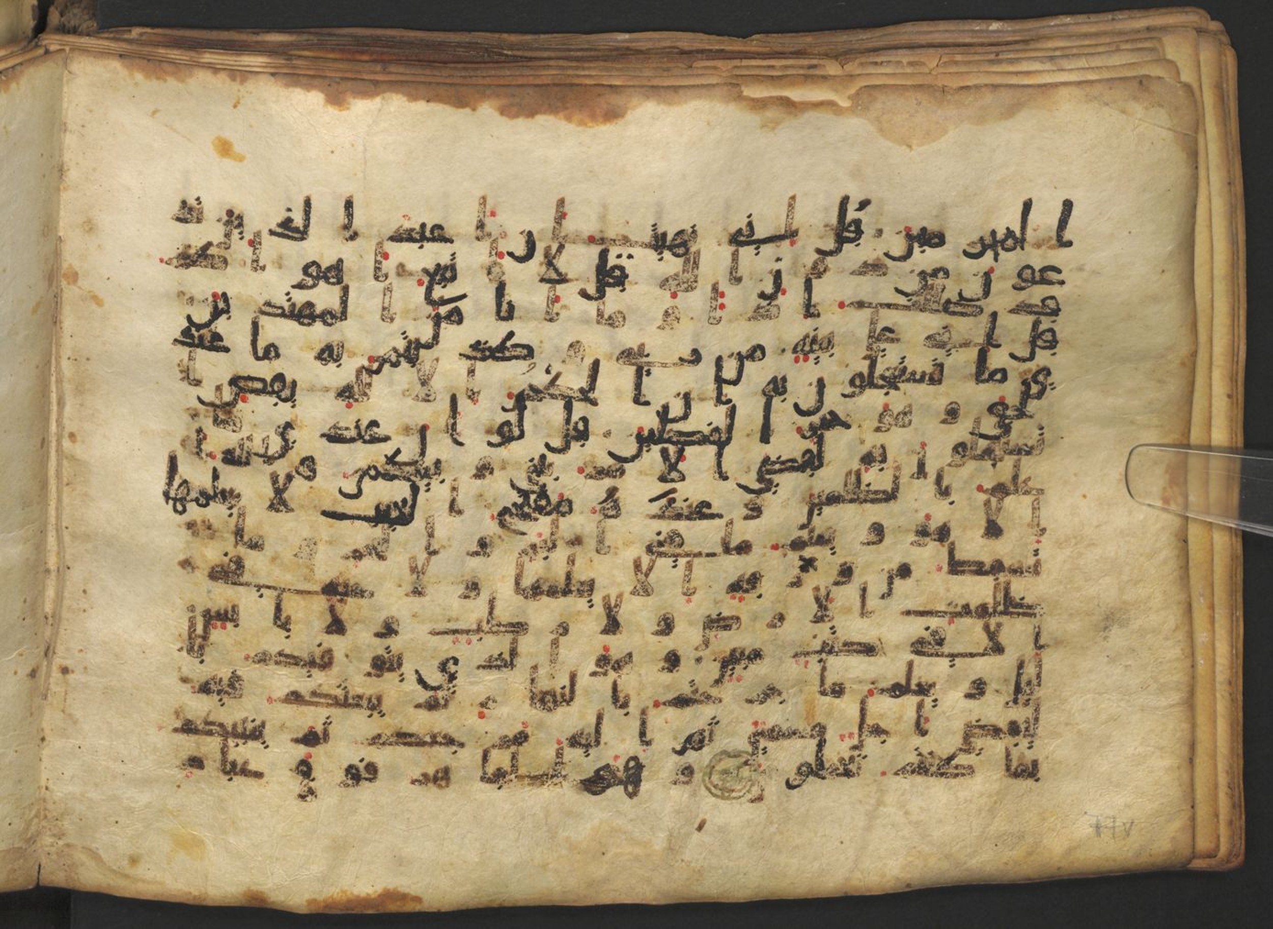 Vienna, Österreichische Nationalbibliothek, Cod. mixt. 917, in kūfī (type B.II) script, showing Surah 6:59 from Early to Mid 8th Century AD found in Unknown (Provenance: Sultanate of Rum), currently housed at Österreichische Nationalbibliothek, Vienna