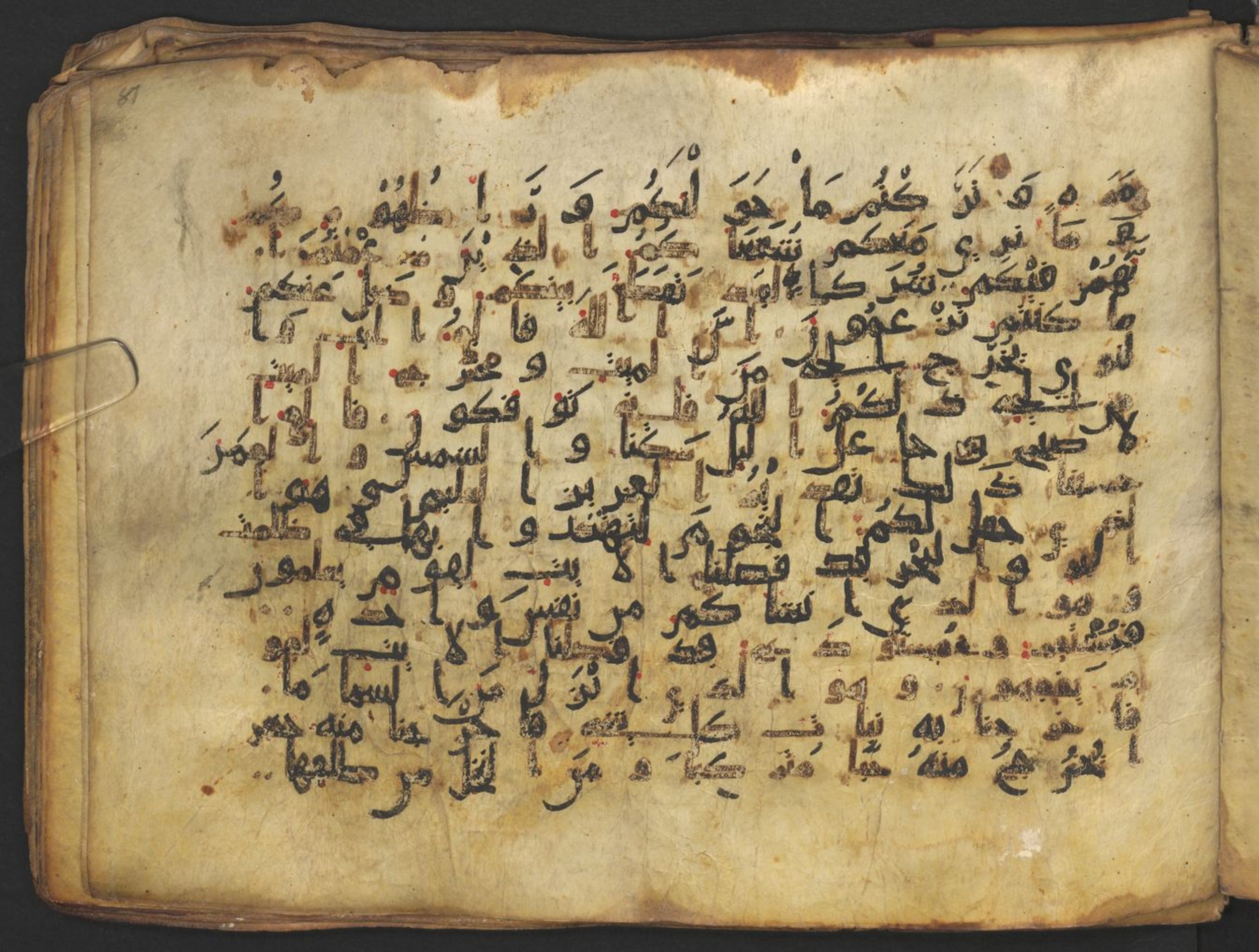 Vienna, Österreichische Nationalbibliothek, Cod. mixt. 917, in kūfī (type B.II) script, showing Surah 6:95 from Early to Mid 8th Century AD found in Unknown (Provenance: Sultanate of Rum), currently housed at Österreichische Nationalbibliothek, Vienna