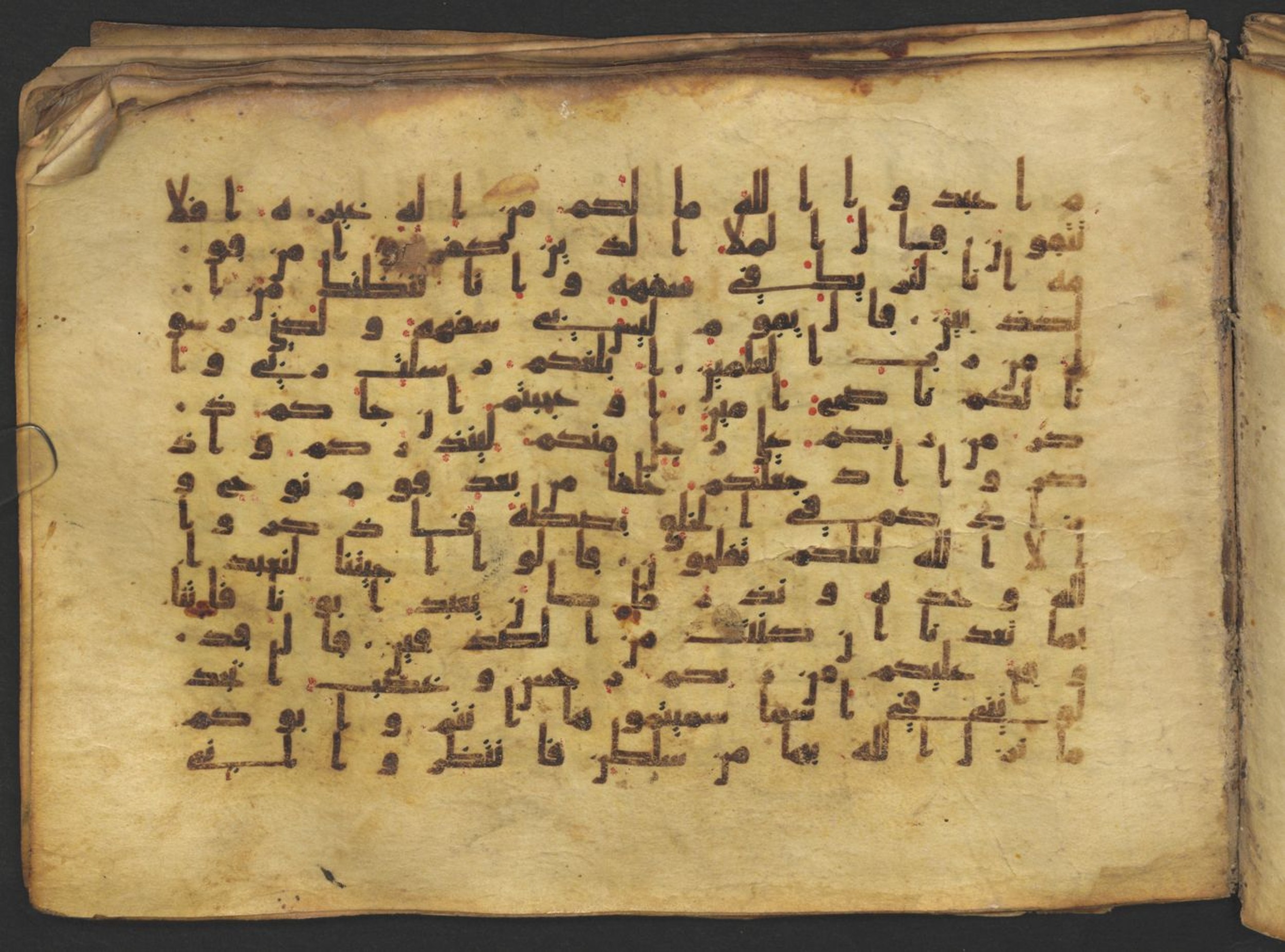 Vienna, Österreichische Nationalbibliothek, Cod. mixt. 917 (Scan 2), in kūfī (type B.II) script, showing Surah 7:65 from Early to Mid 8th Century AD found in Unknown (Provenance: Sultanate of Rum), currently housed at Österreichische Nationalbibliothek, Vienna