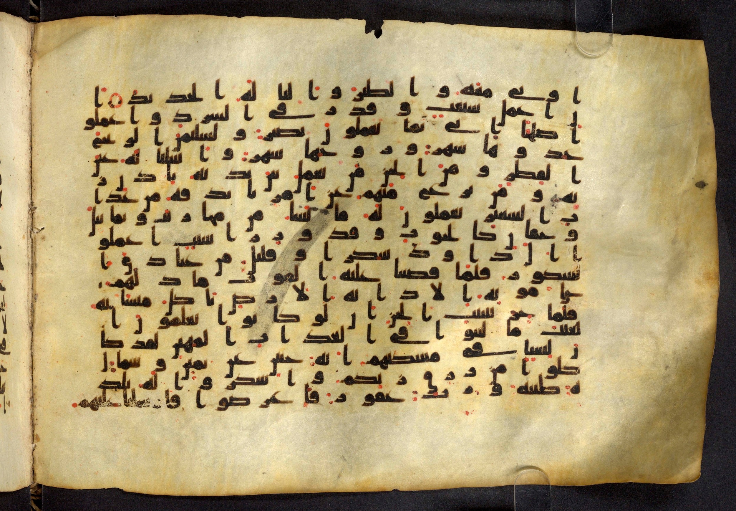 Moritz 1905, Tables 39-40 (Scan 1), in Kūfī A.I script, showing Surah 34:16 from 8th Century AD found in Bahnasa (Oxyrynchos), Egypt, currently housed at Egyptian National Library and Archives, Cairo