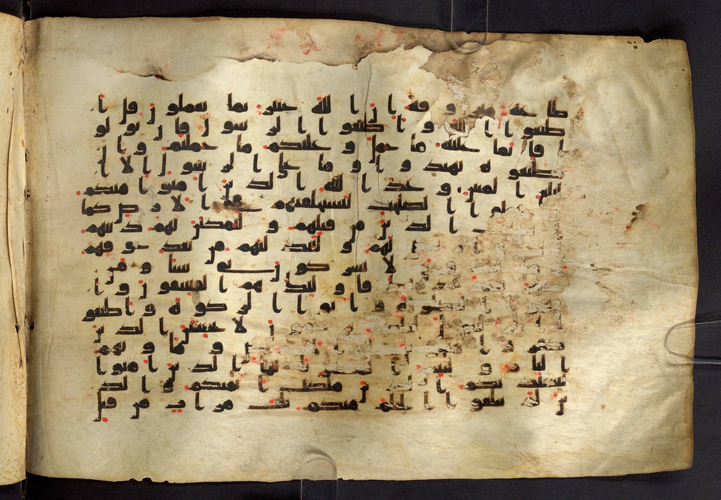 Moritz 1905, Tables 39-40, in Kūfī A.I script, showing Surah 24:55 from 8th Century AD found in Bahnasa (Oxyrynchos), Egypt, currently housed at Egyptian National Library and Archives, Cairo