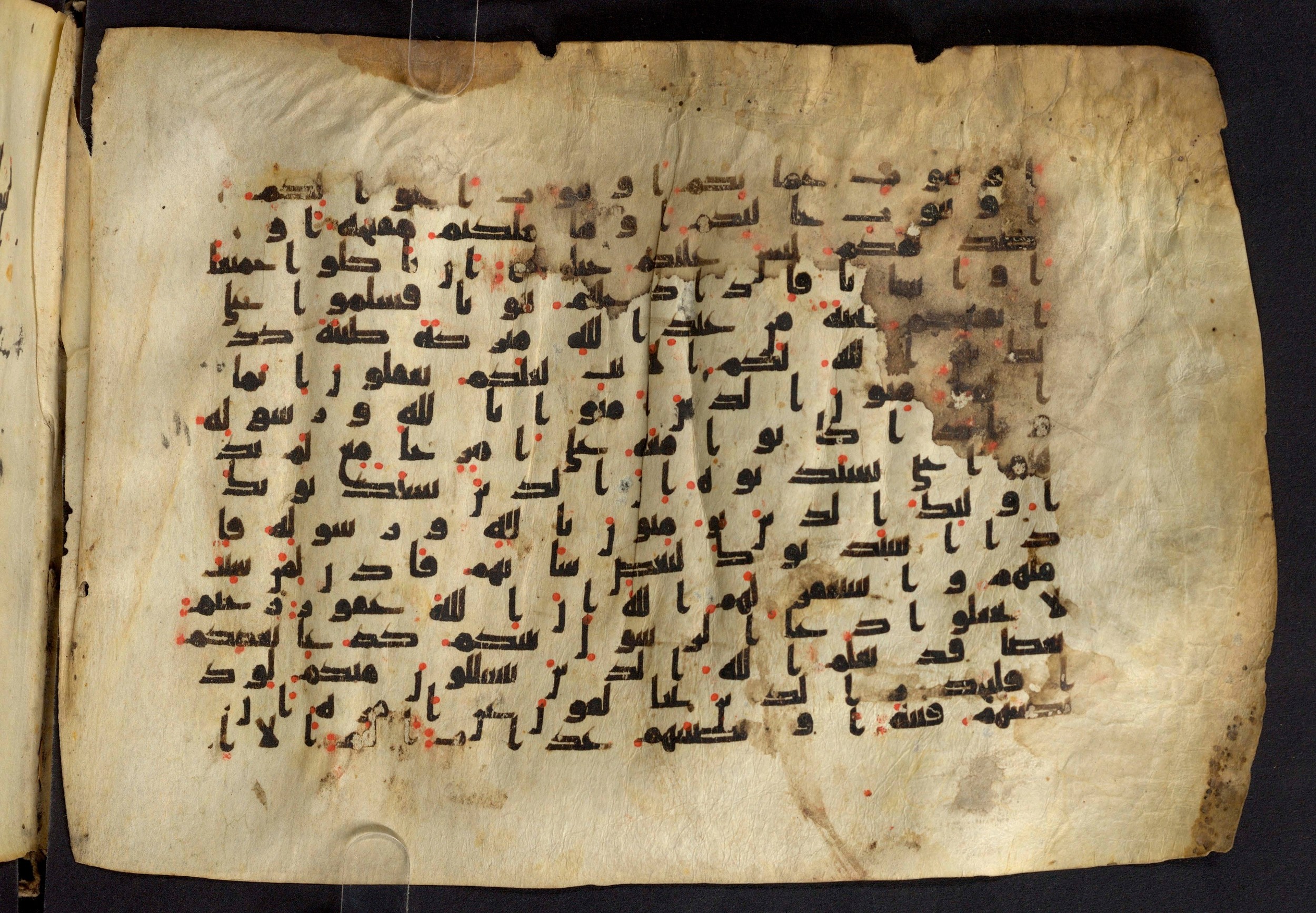 Moritz 1905, Tables 39-40, in Kūfī A.I script, showing Surah 24:62 from 8th Century AD found in Bahnasa (Oxyrynchos), Egypt, currently housed at Egyptian National Library and Archives, Cairo