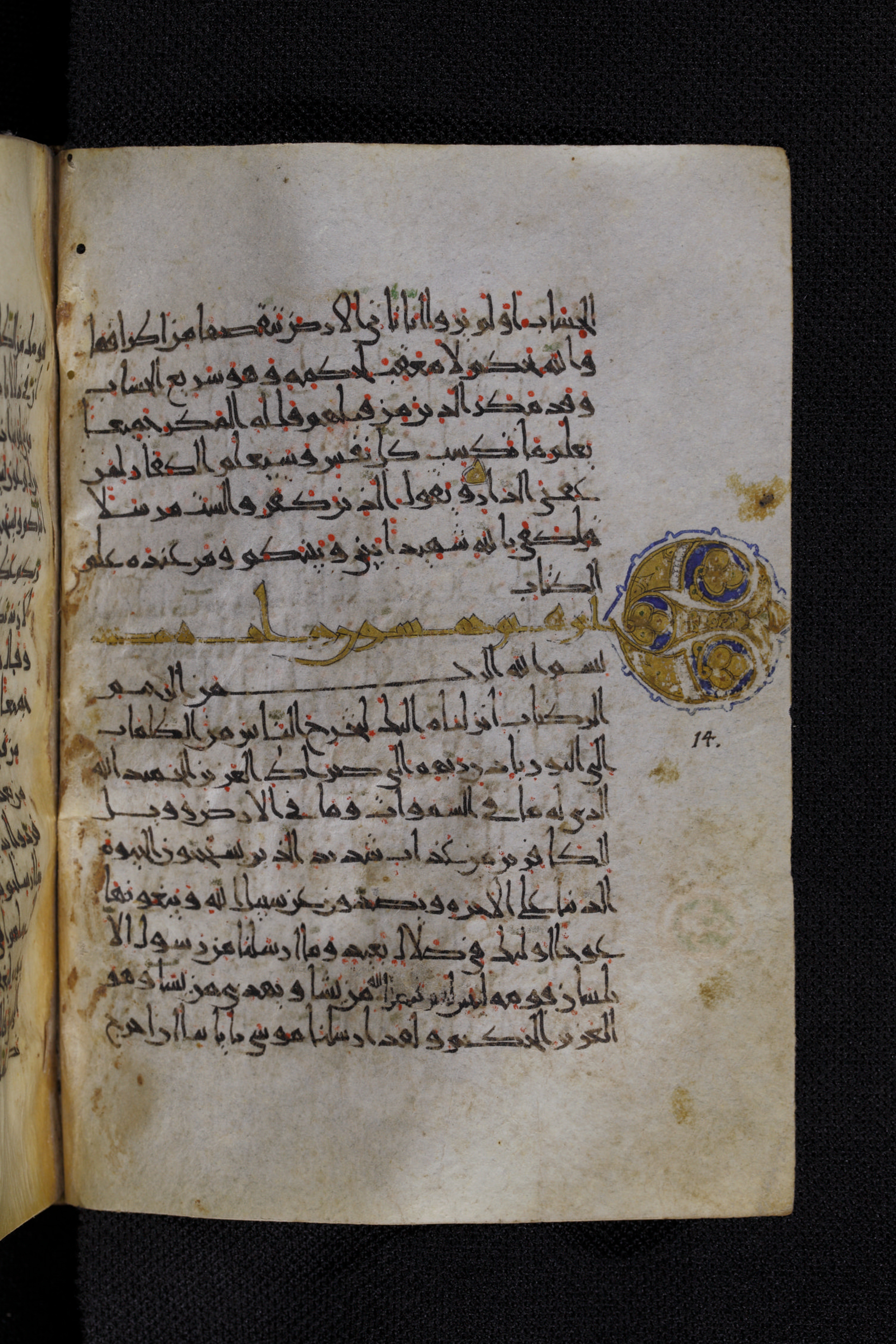 Diez A oct 172, in Transitional Maghrebi script, showing Surah 13:41 from Late 9th to Mid 11th Century AD found in Unknown, currently housed at Staatsbibliothek zu Berlin, Berlin, Germany